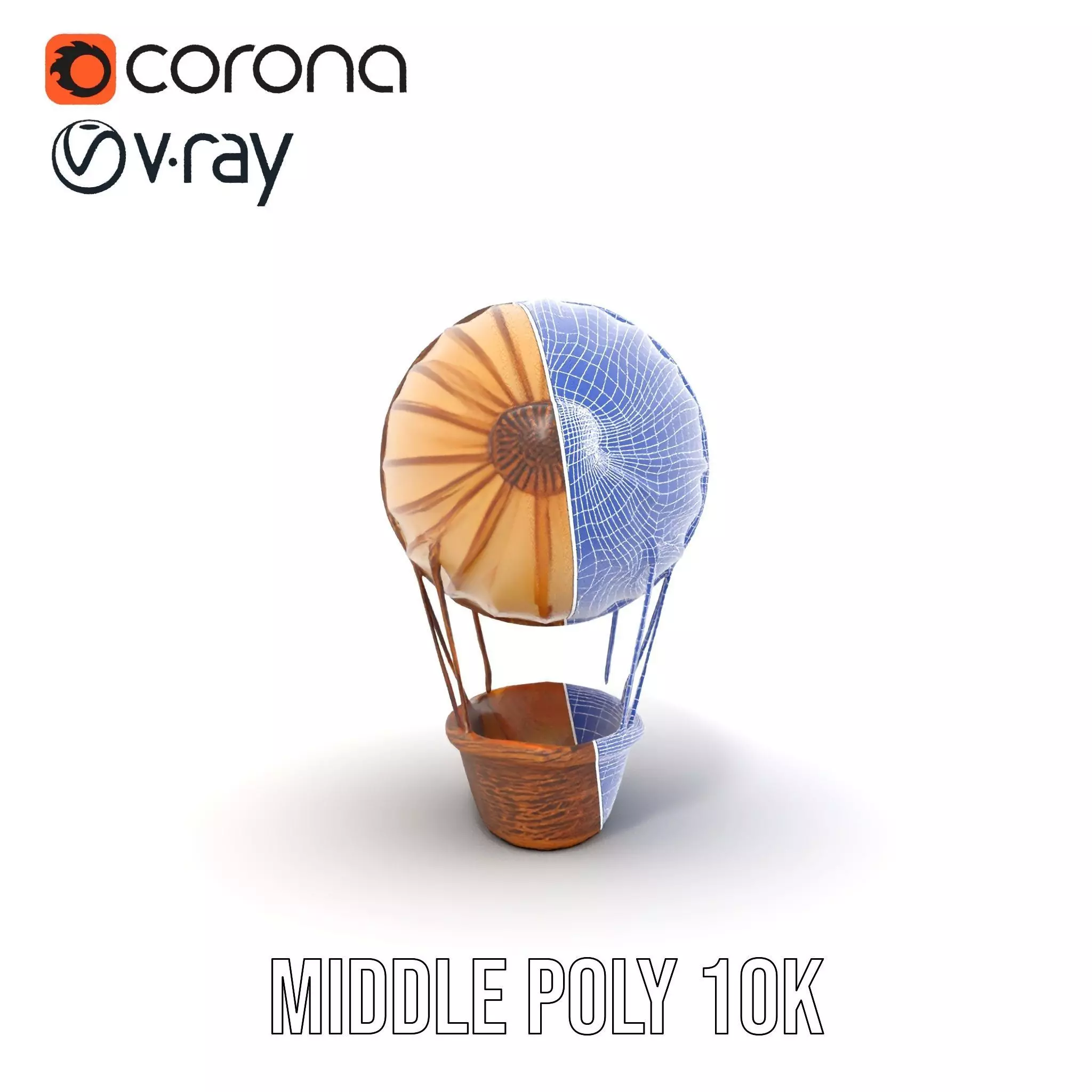 Vintage Zeppelin Balloon model pack Low-poly 3D model_29