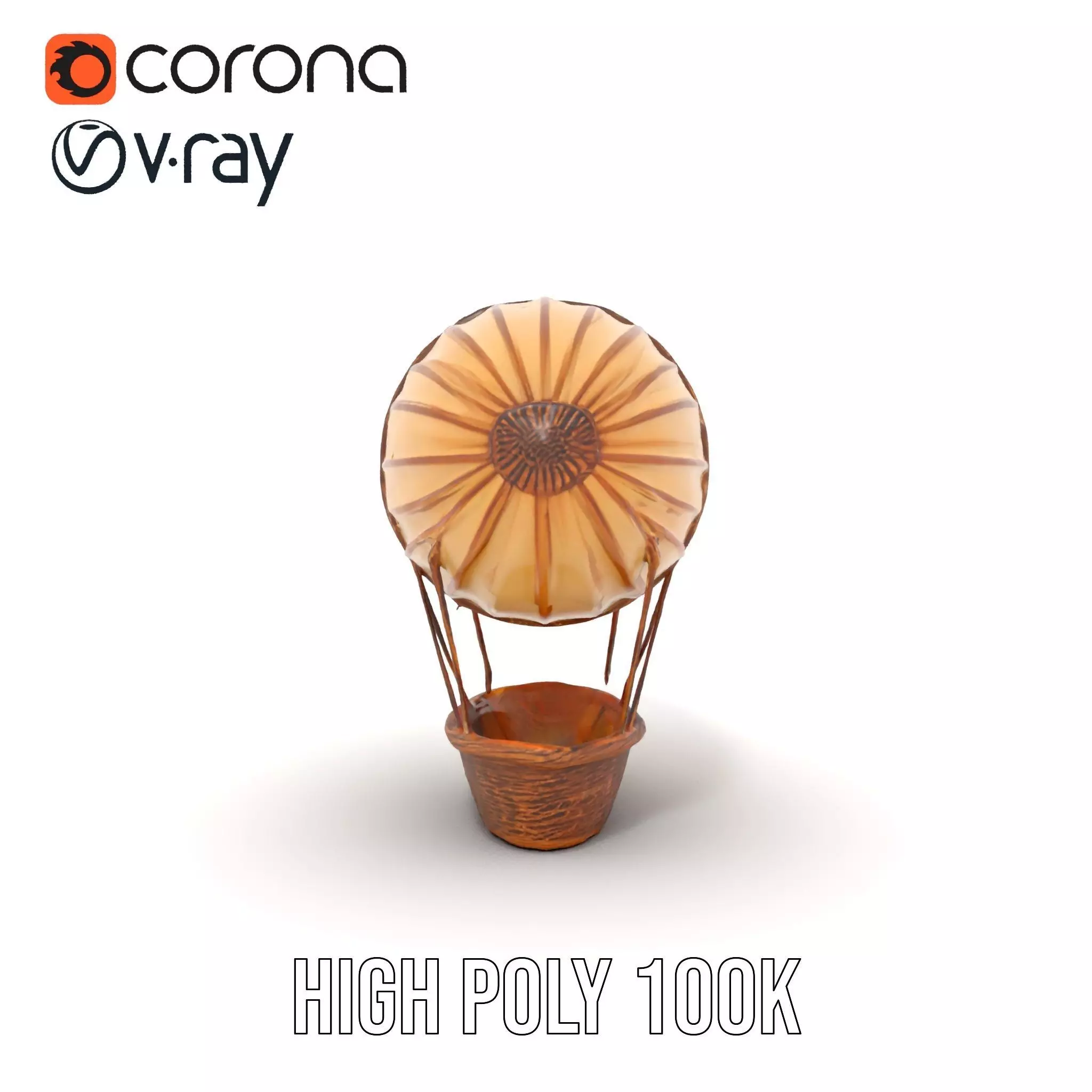 Vintage Zeppelin Balloon model pack Low-poly 3D model_22