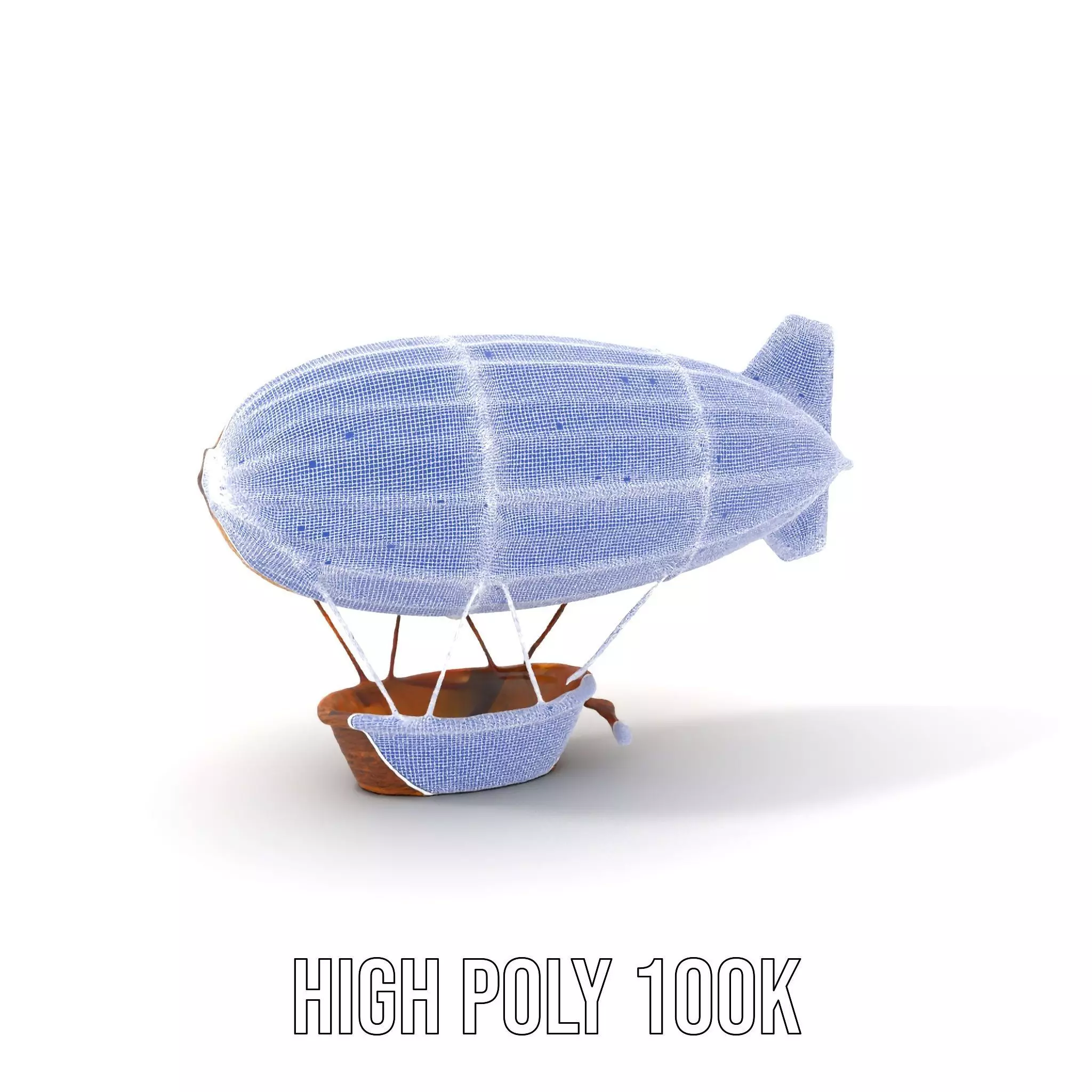 Vintage Zeppelin Balloon model pack Low-poly 3D model_4