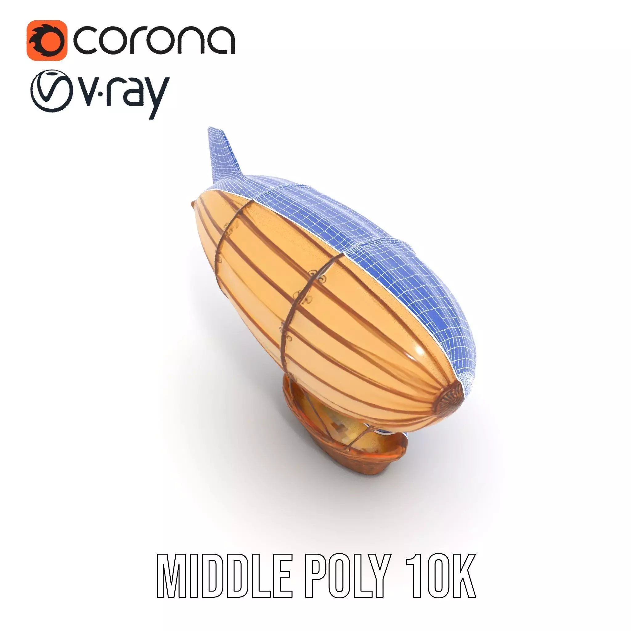 Vintage Zeppelin Balloon model pack Low-poly 3D model_23