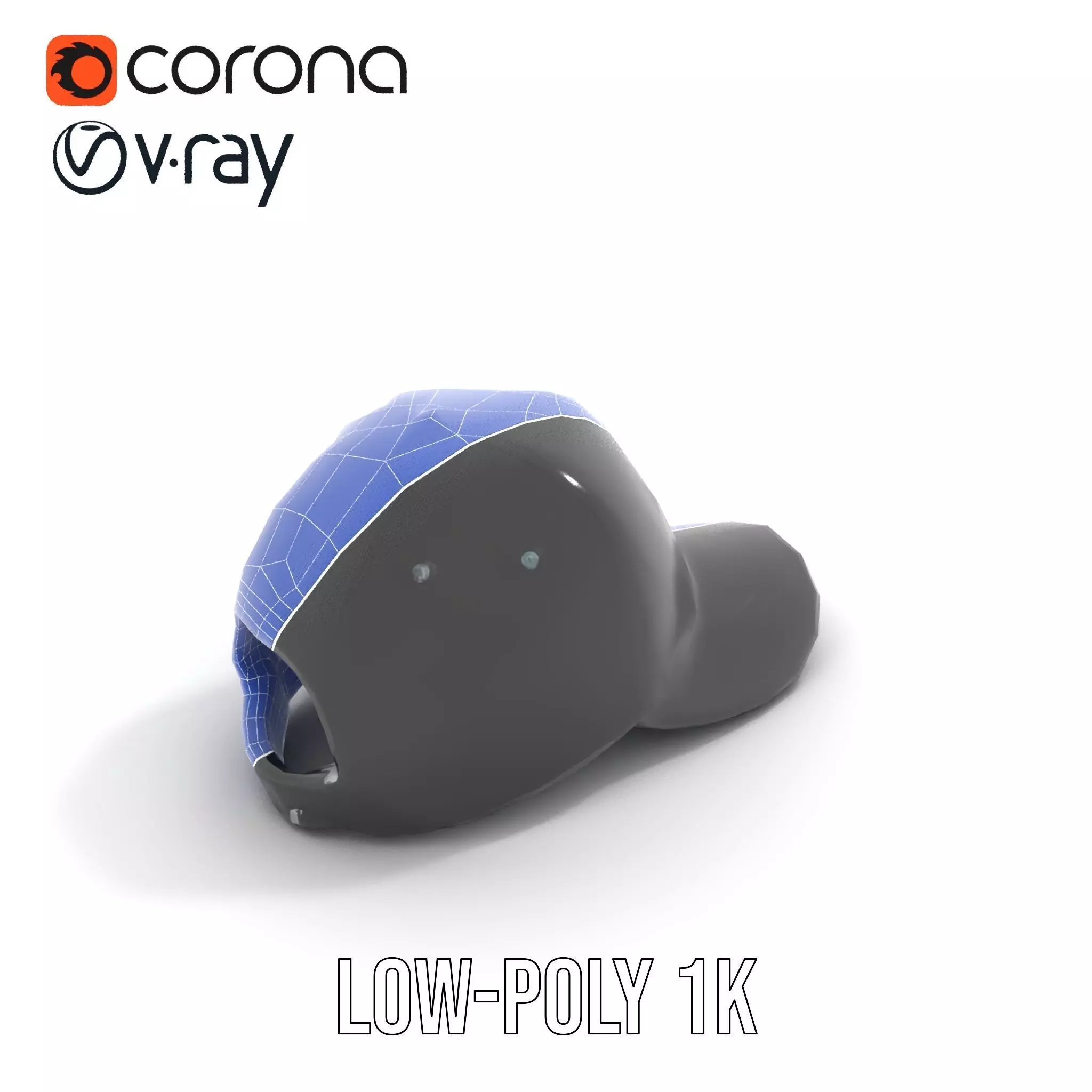 Sleek Black Cap model pack Low-poly 3D model_21