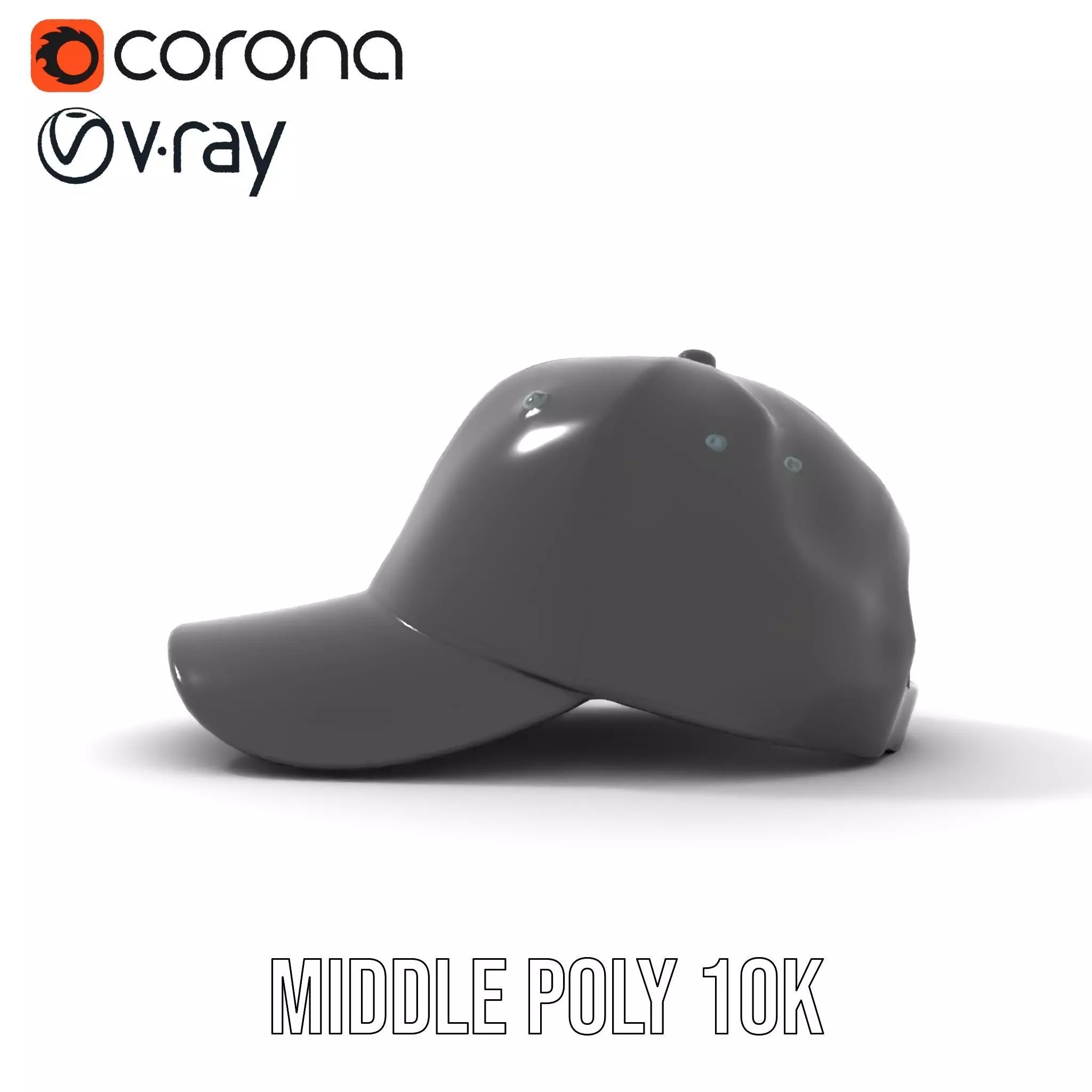 Sleek Black Cap model pack Low-poly 3D model_13