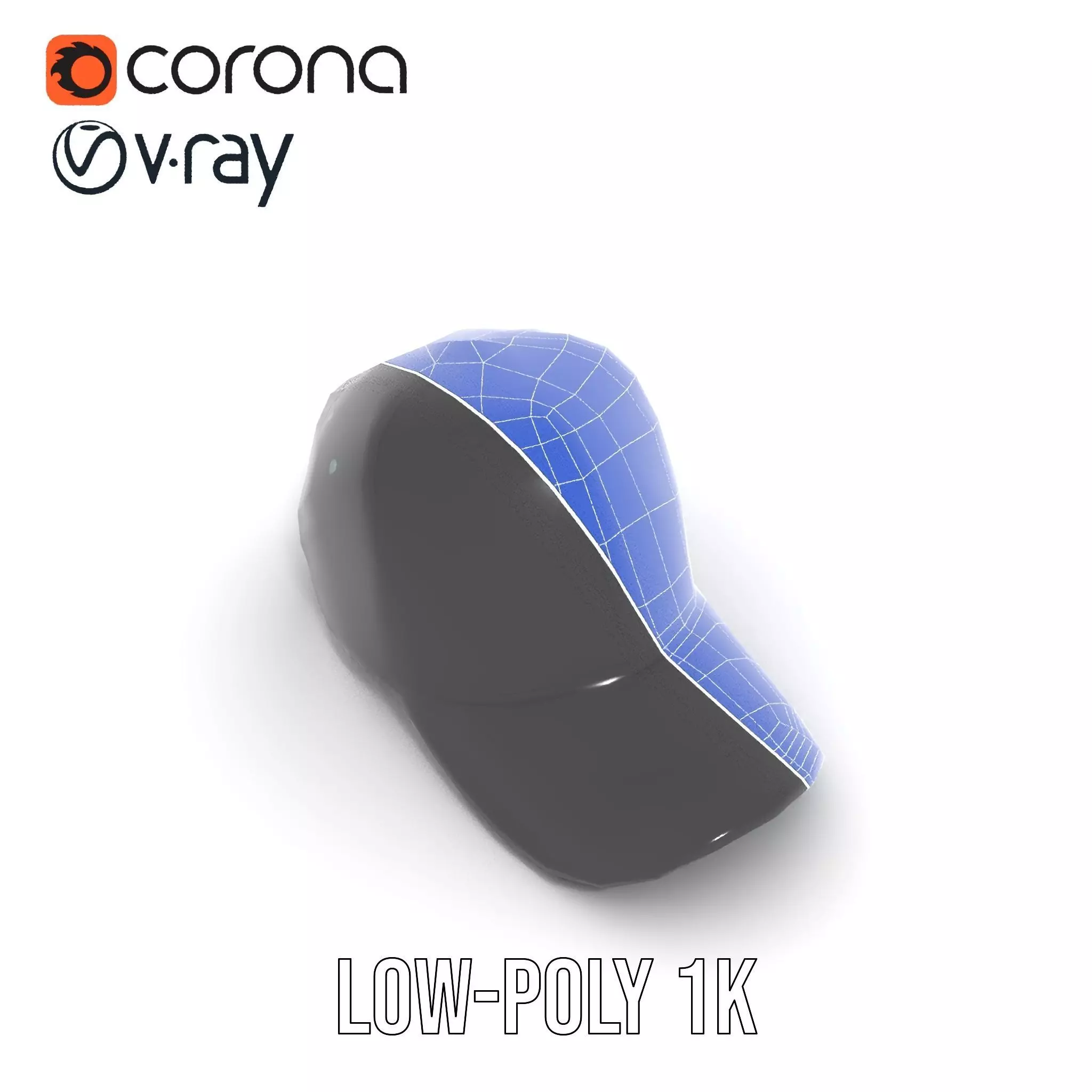 Sleek Black Cap model pack Low-poly 3D model_14