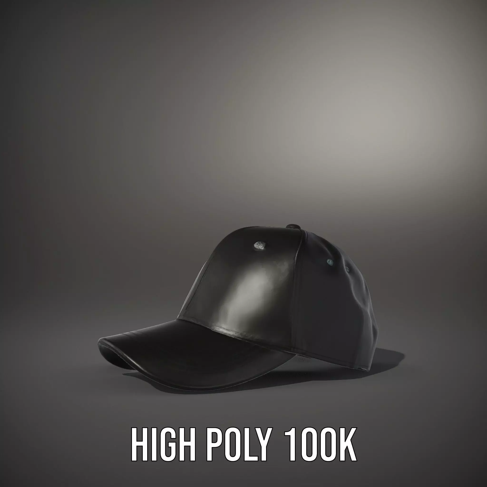 Sleek Black Cap model pack Low-poly 3D model_8