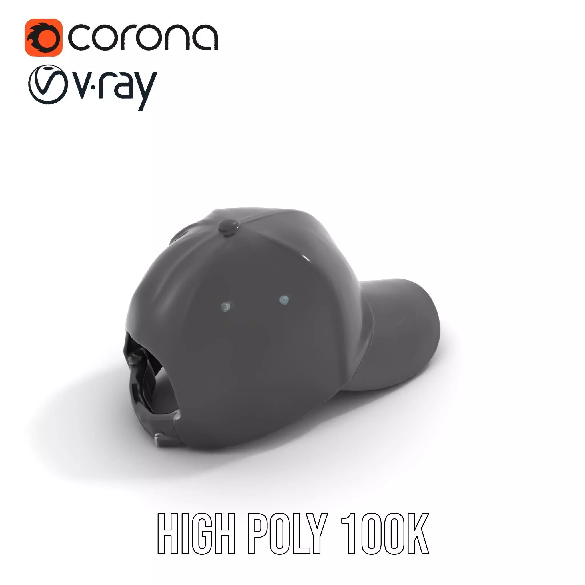 Sleek Black Cap model pack Low-poly 3D model_32