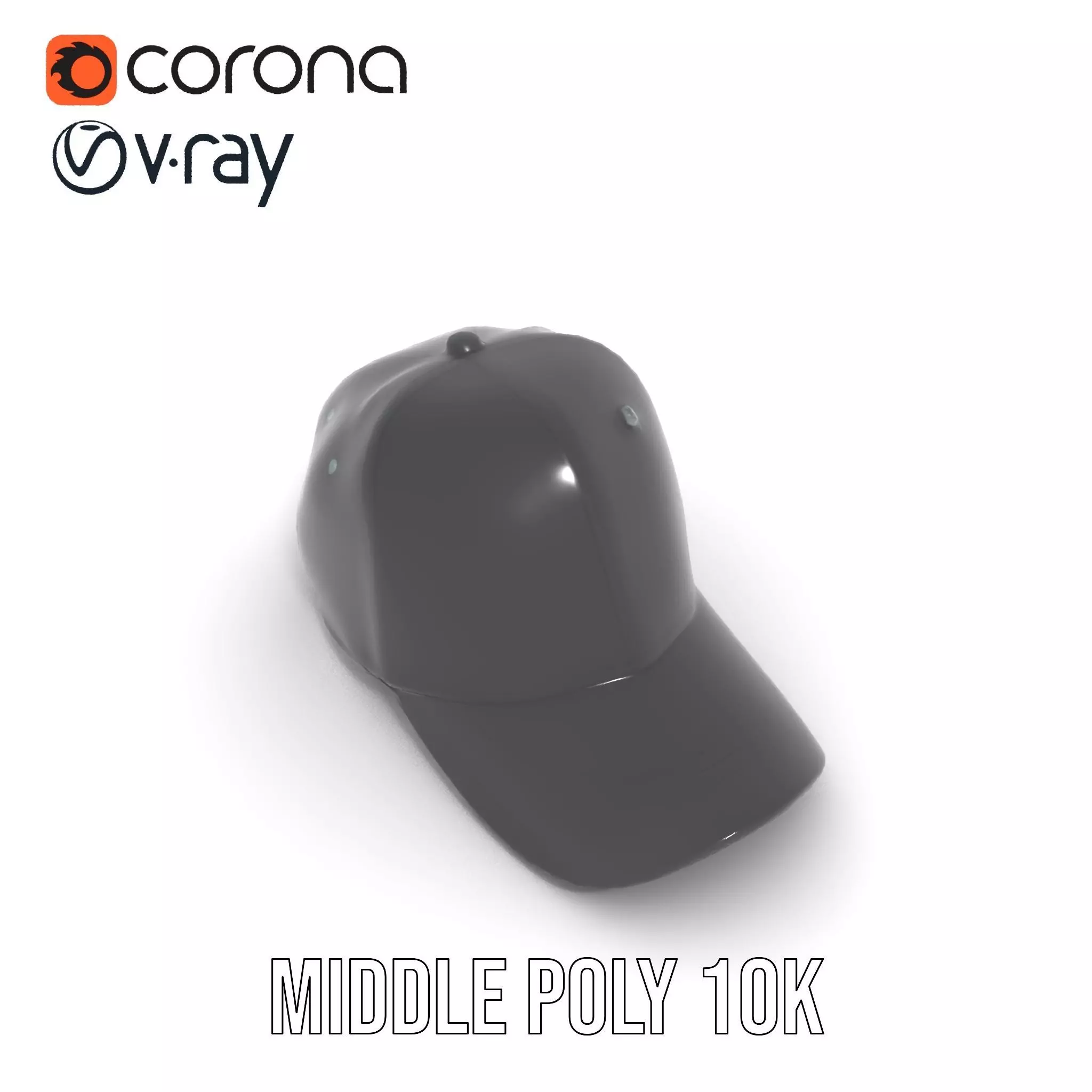 Sleek Black Cap model pack Low-poly 3D model_6