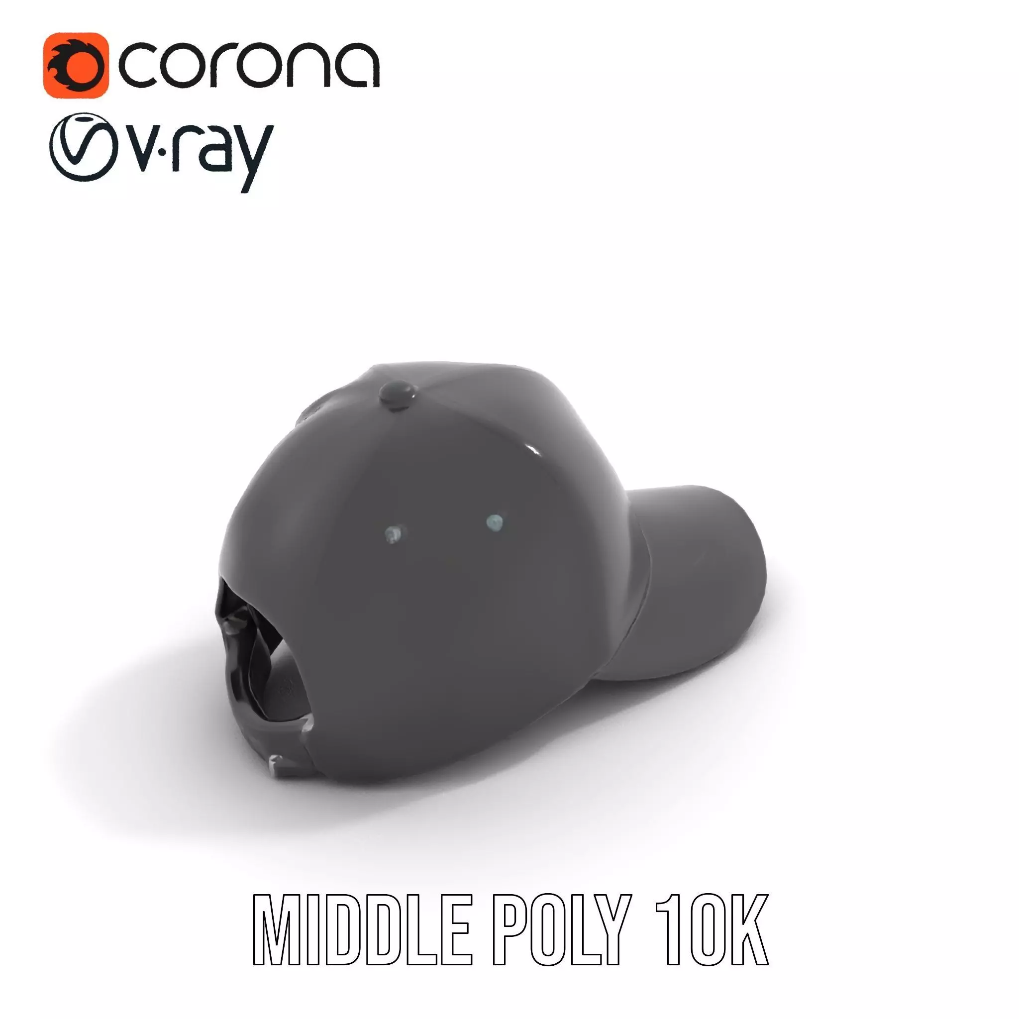 Sleek Black Cap model pack Low-poly 3D model_5
