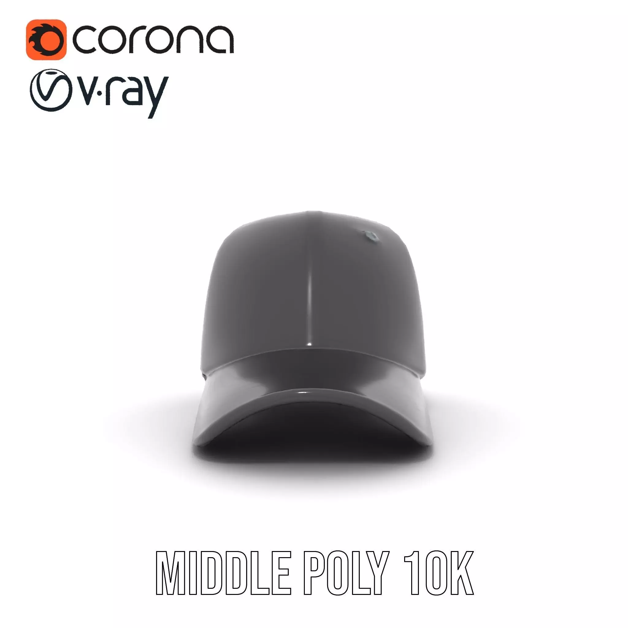 Sleek Black Cap model pack Low-poly 3D model_15