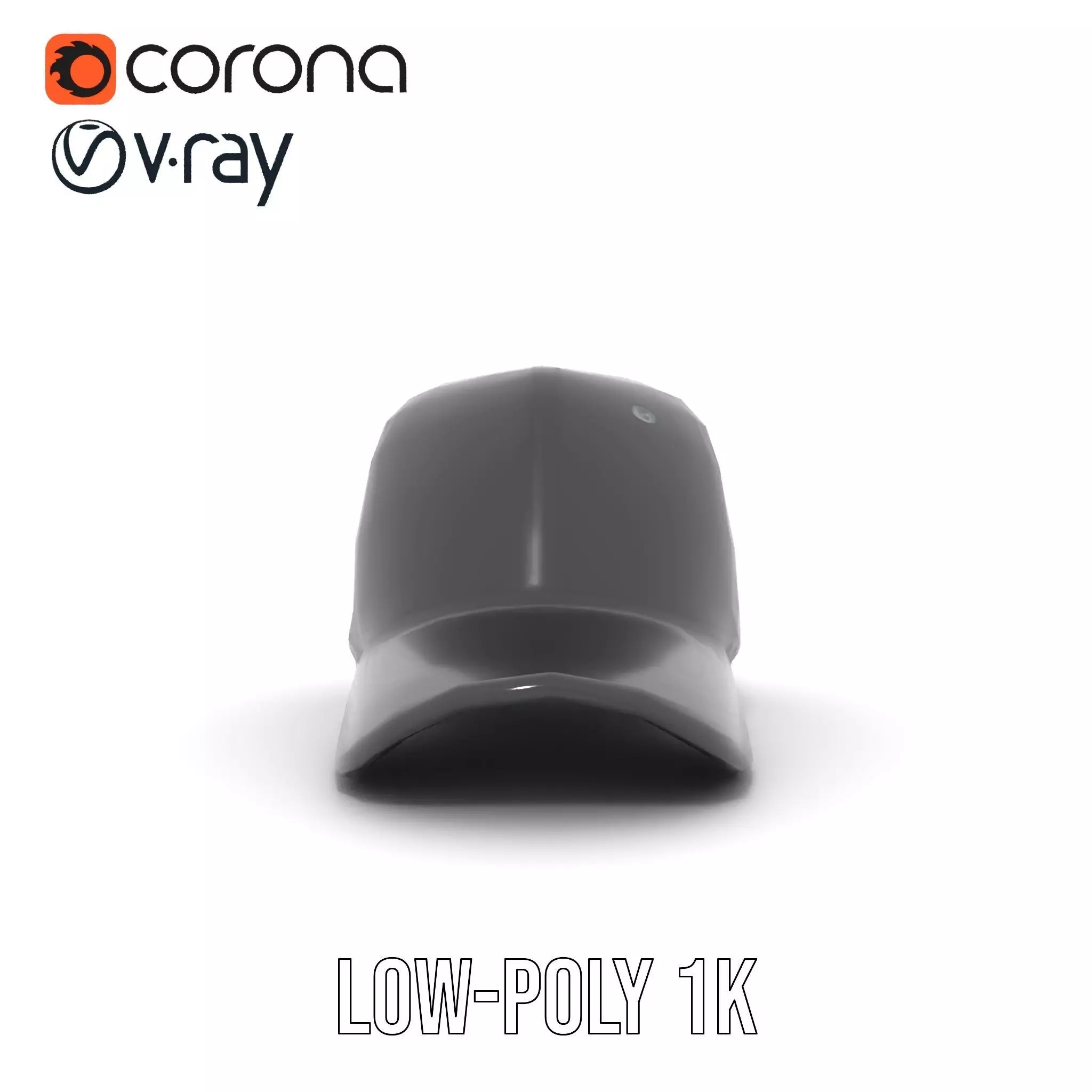 Sleek Black Cap model pack Low-poly 3D model_16