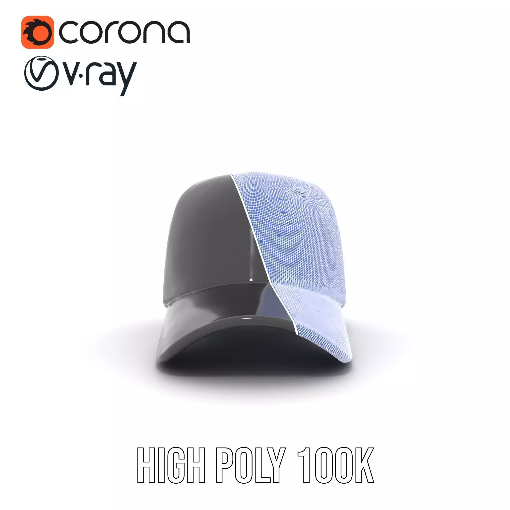 Sleek Black Cap model pack Low-poly 3D model_34