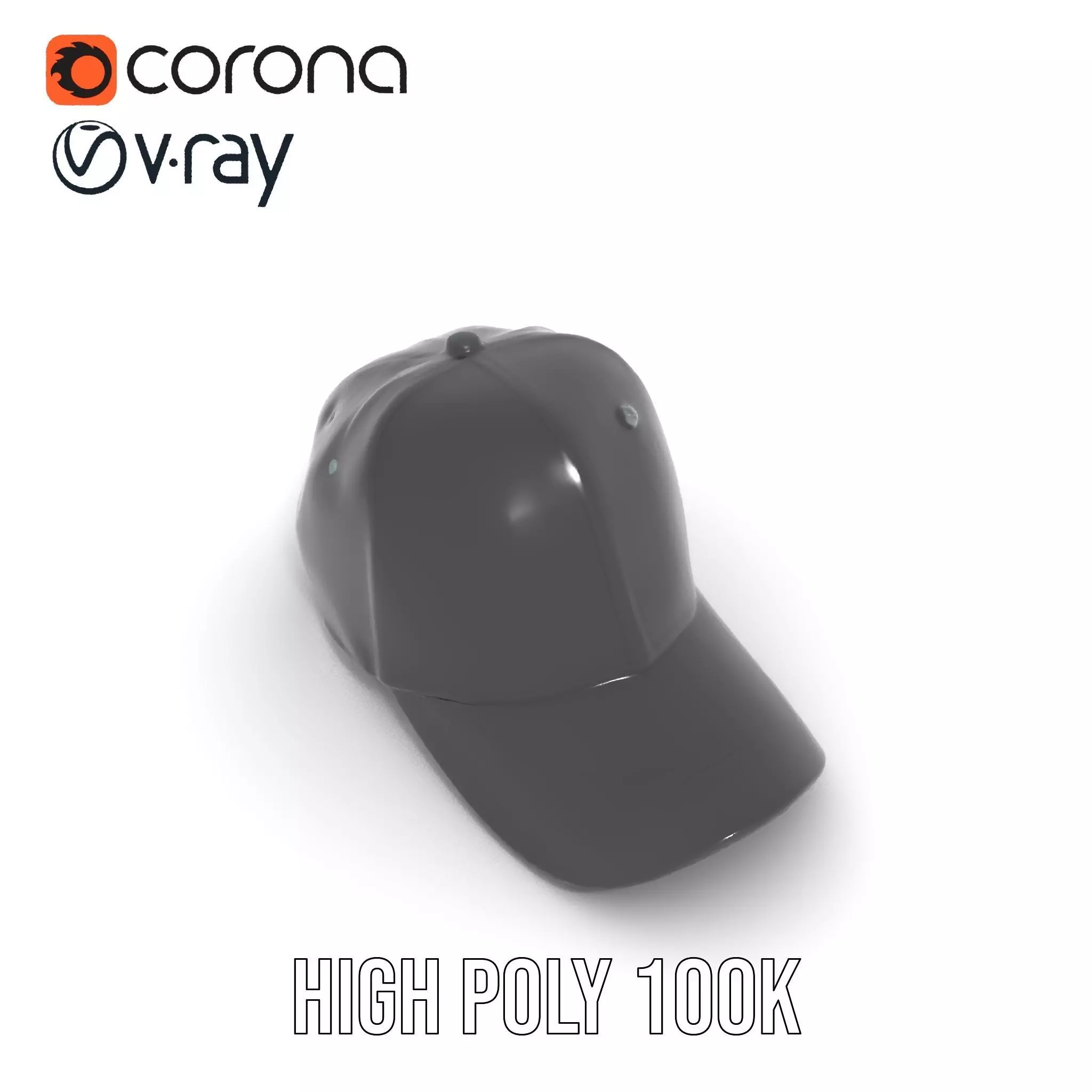 Sleek Black Cap model pack Low-poly 3D model_19