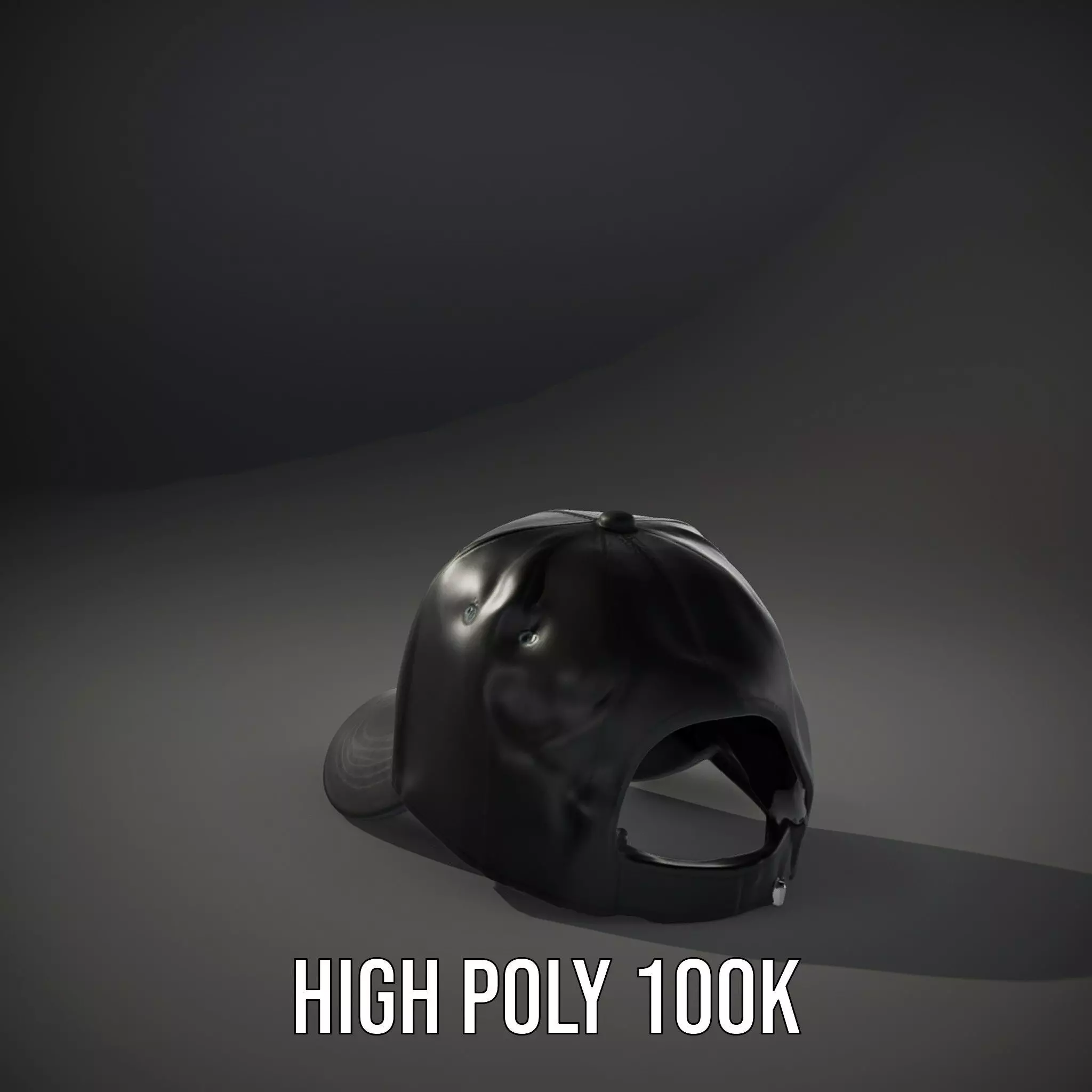 Sleek Black Cap model pack Low-poly 3D model_10