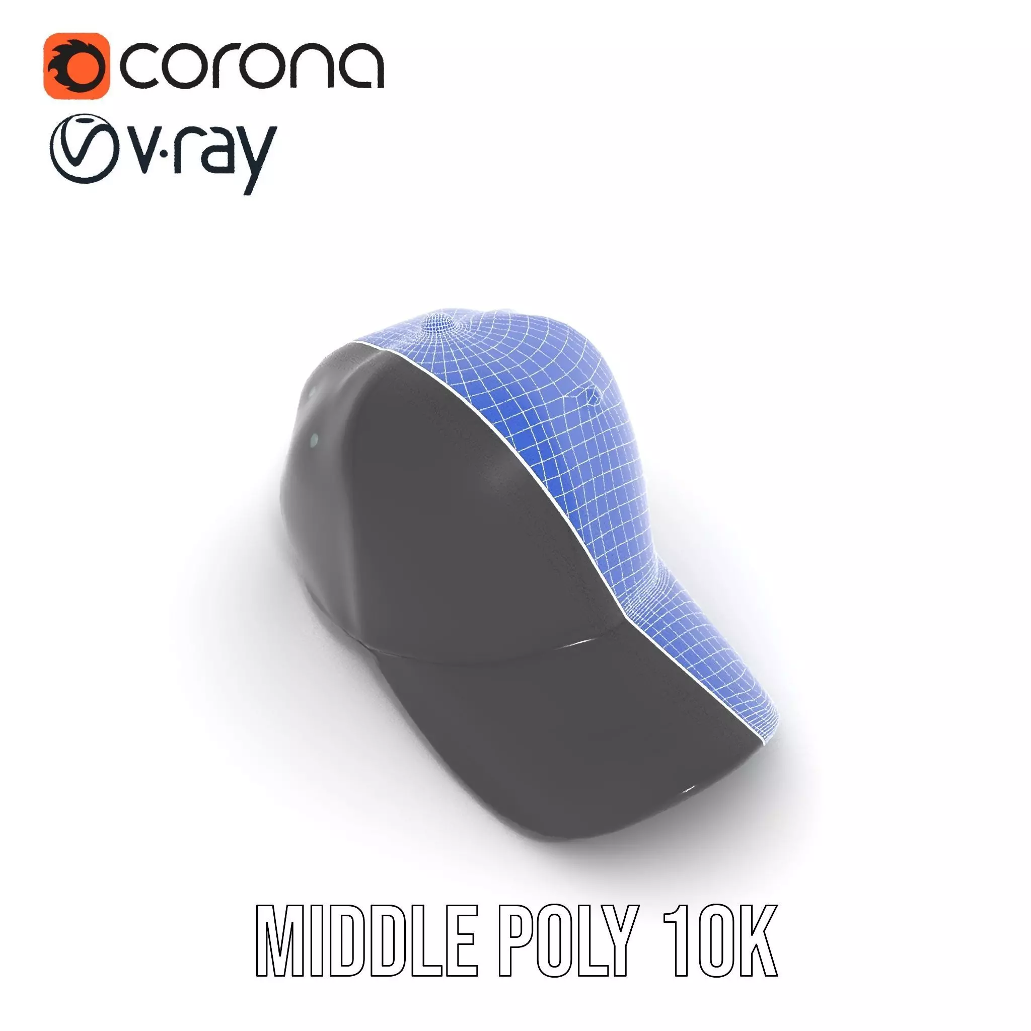 Sleek Black Cap model pack Low-poly 3D model_23