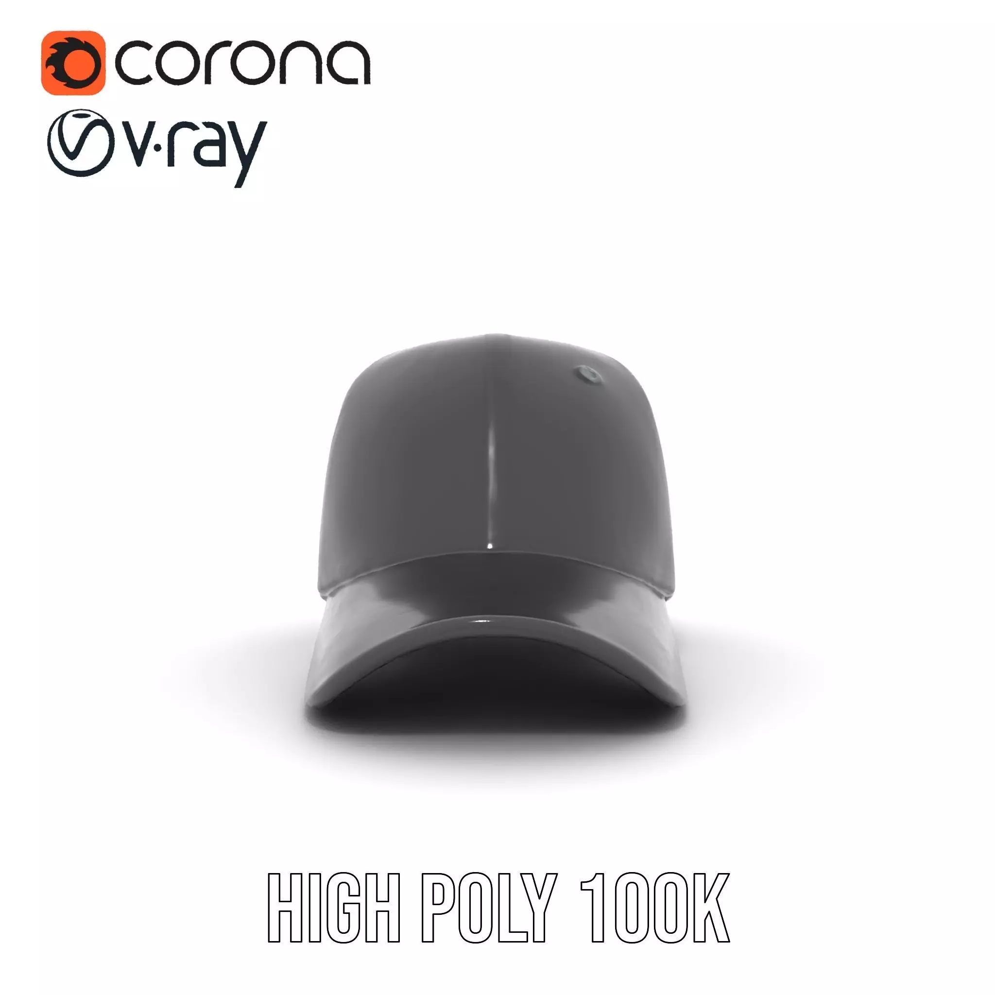 Sleek Black Cap model pack Low-poly 3D model_22
