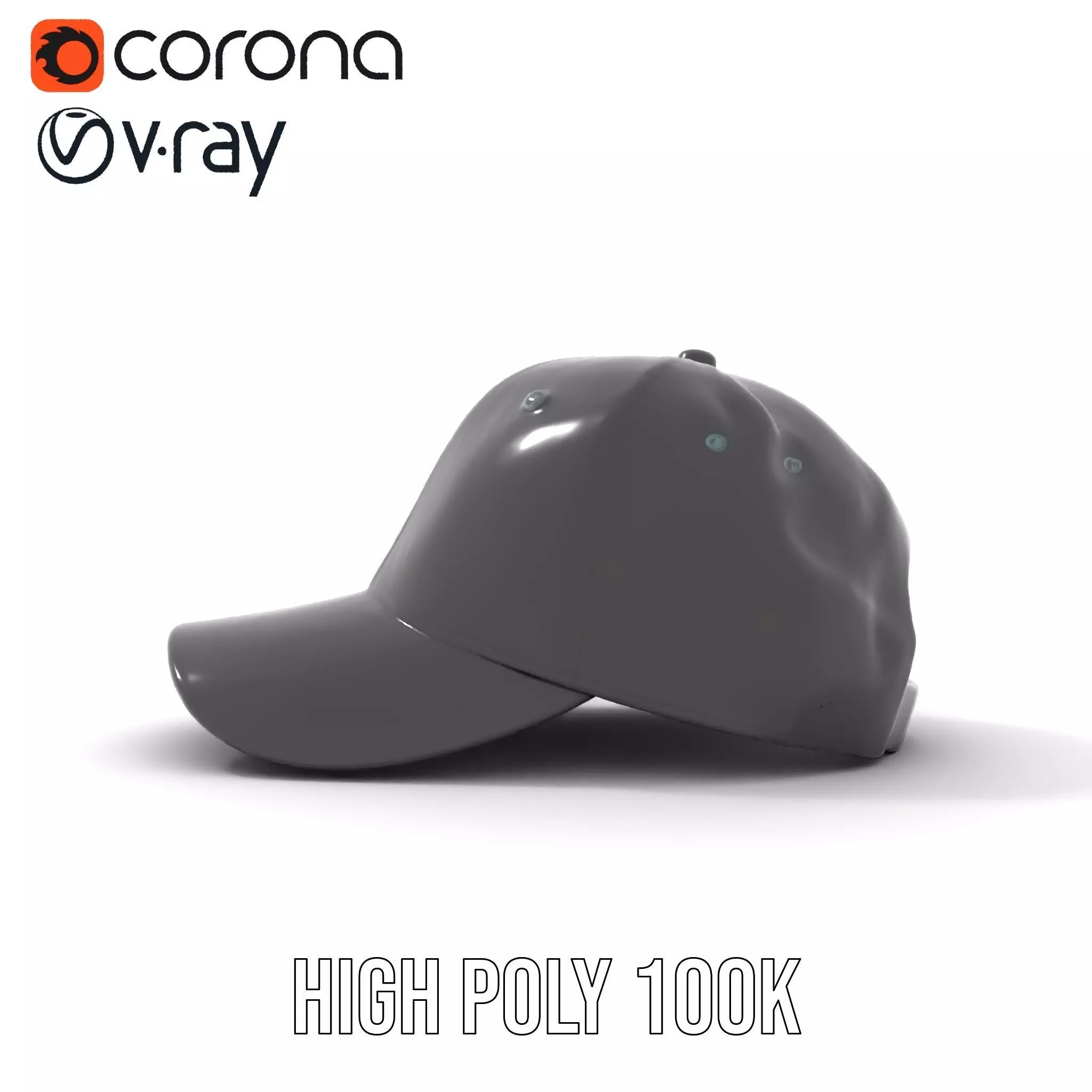 Sleek Black Cap model pack Low-poly 3D model_25