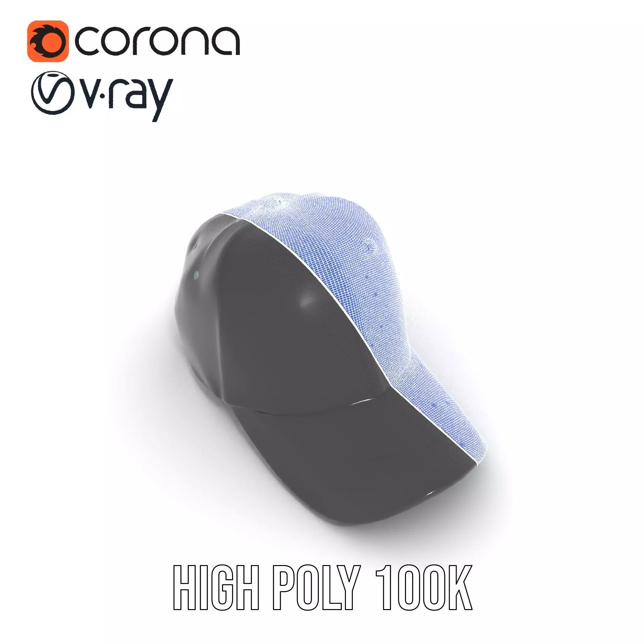 Sleek Black Cap model pack Low-poly 3D model_31