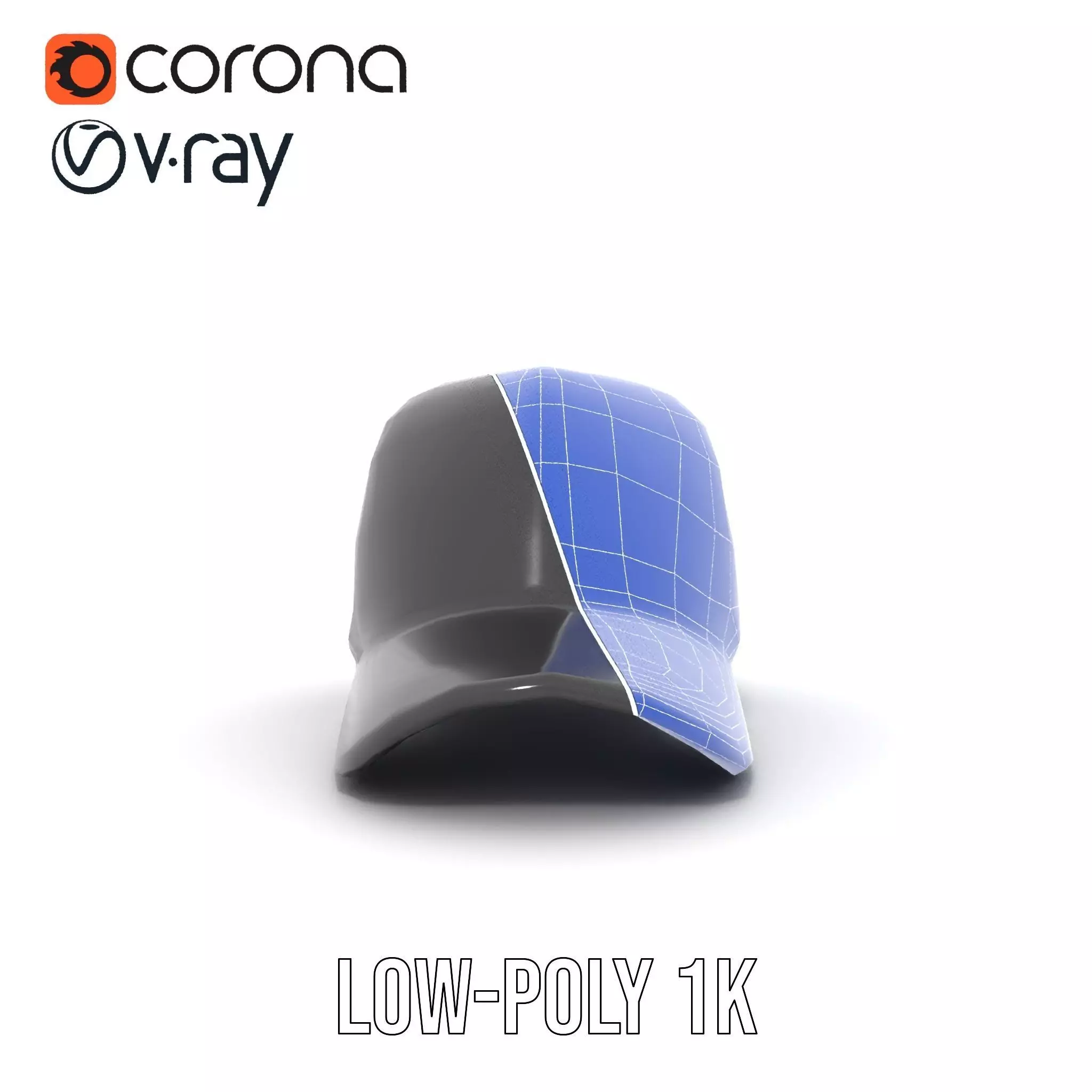 Sleek Black Cap model pack Low-poly 3D model_30