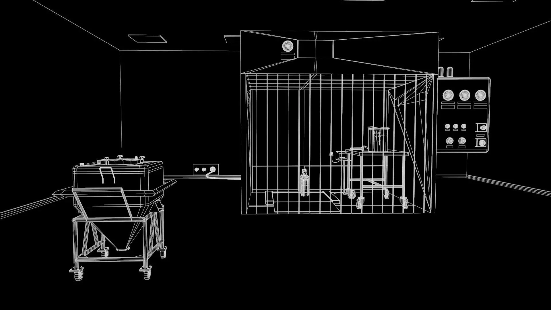Reverse Laminar Air Flow RLAF - Dispensing booth Low-poly 3D model_12
