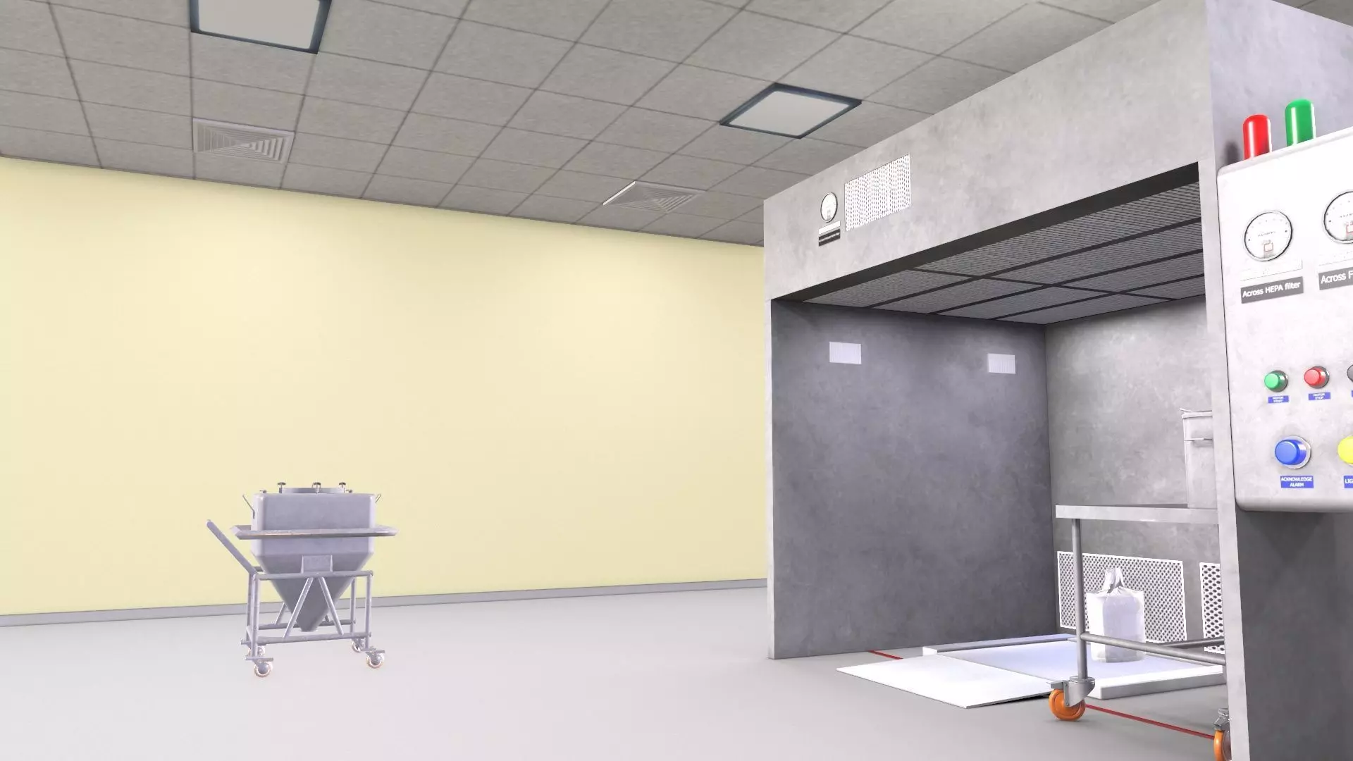 Reverse Laminar Air Flow RLAF - Dispensing booth Low-poly 3D model_7