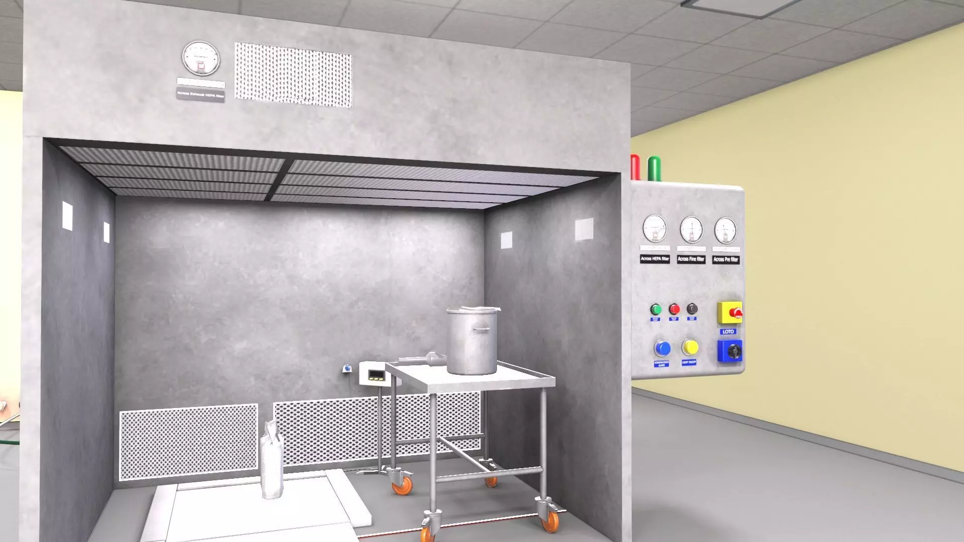 Reverse Laminar Air Flow RLAF - Dispensing booth Low-poly 3D model_2