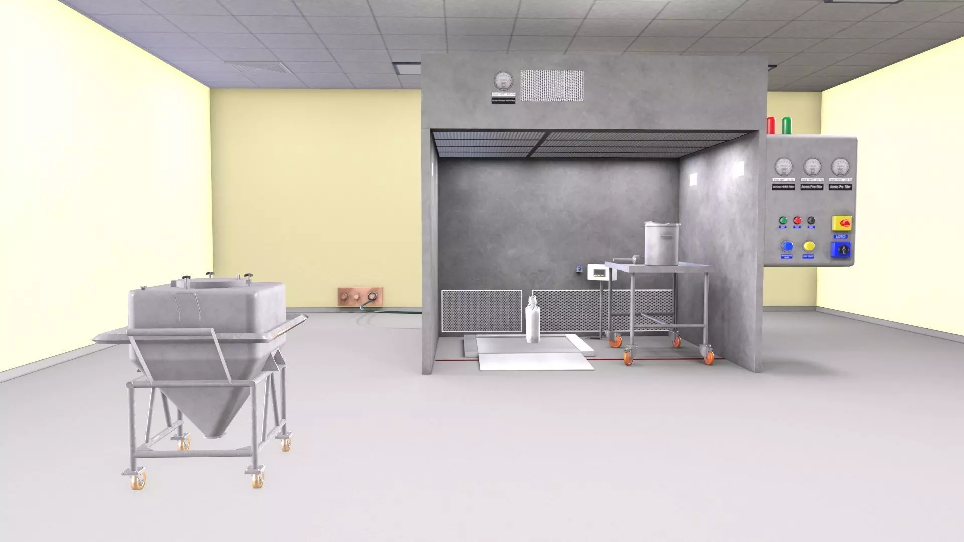 Reverse Laminar Air Flow RLAF - Dispensing booth Low-poly 3D model_0