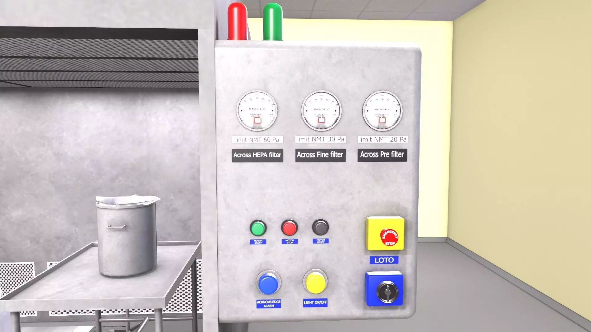 Reverse Laminar Air Flow RLAF - Dispensing booth Low-poly 3D model_4