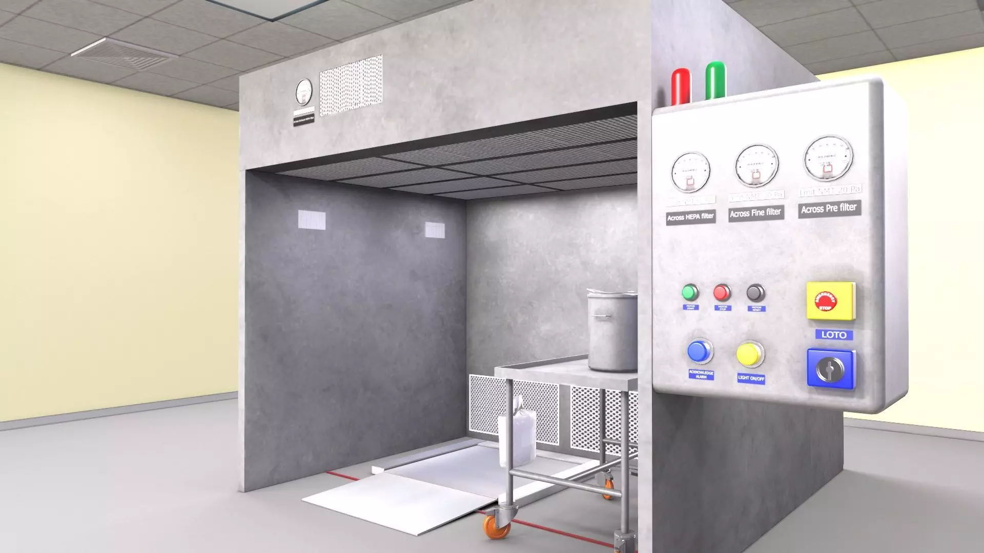 Reverse Laminar Air Flow RLAF - Dispensing booth Low-poly 3D model_3