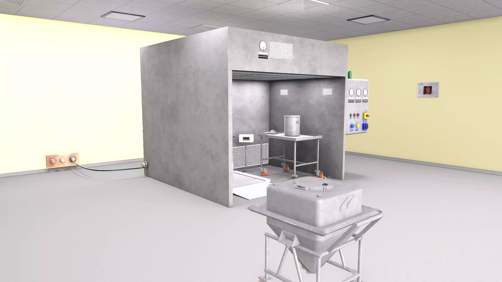 Reverse Laminar Air Flow RLAF - Dispensing booth Low-poly 3D model_9