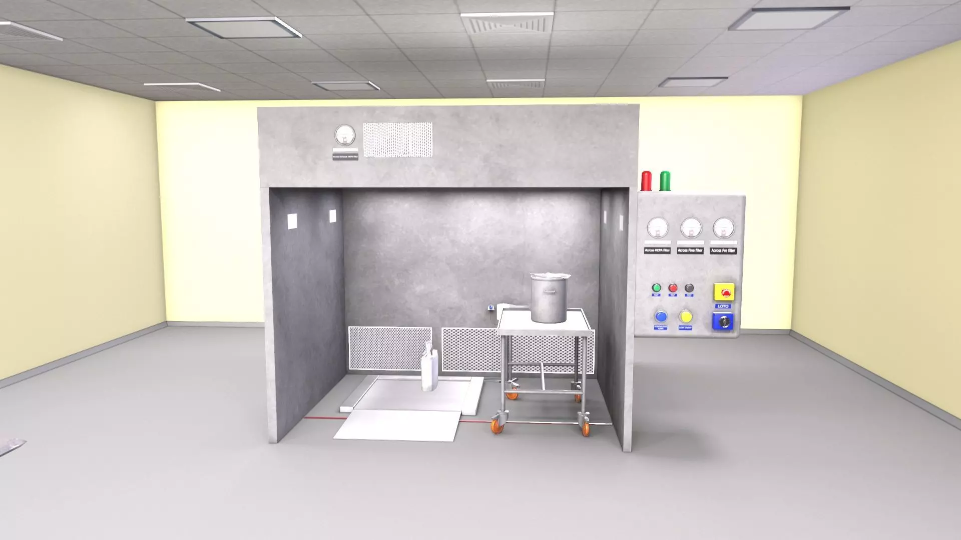 Reverse Laminar Air Flow RLAF - Dispensing booth Low-poly 3D model_11