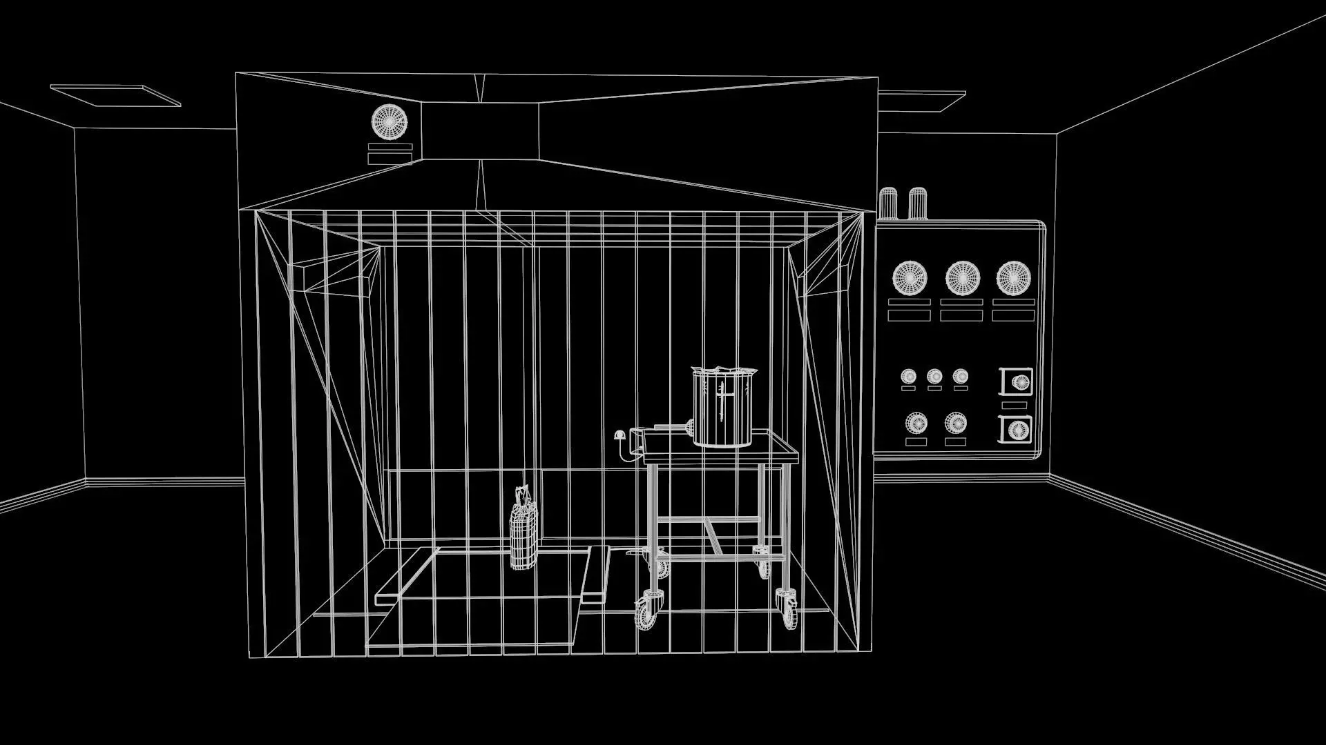 Reverse Laminar Air Flow RLAF - Dispensing booth Low-poly 3D model_13