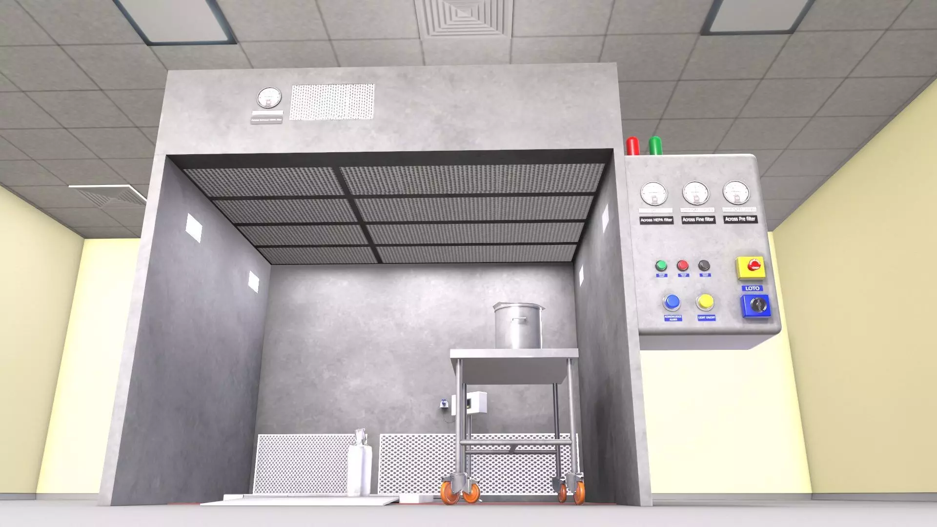 Reverse Laminar Air Flow RLAF - Dispensing booth Low-poly 3D model_6