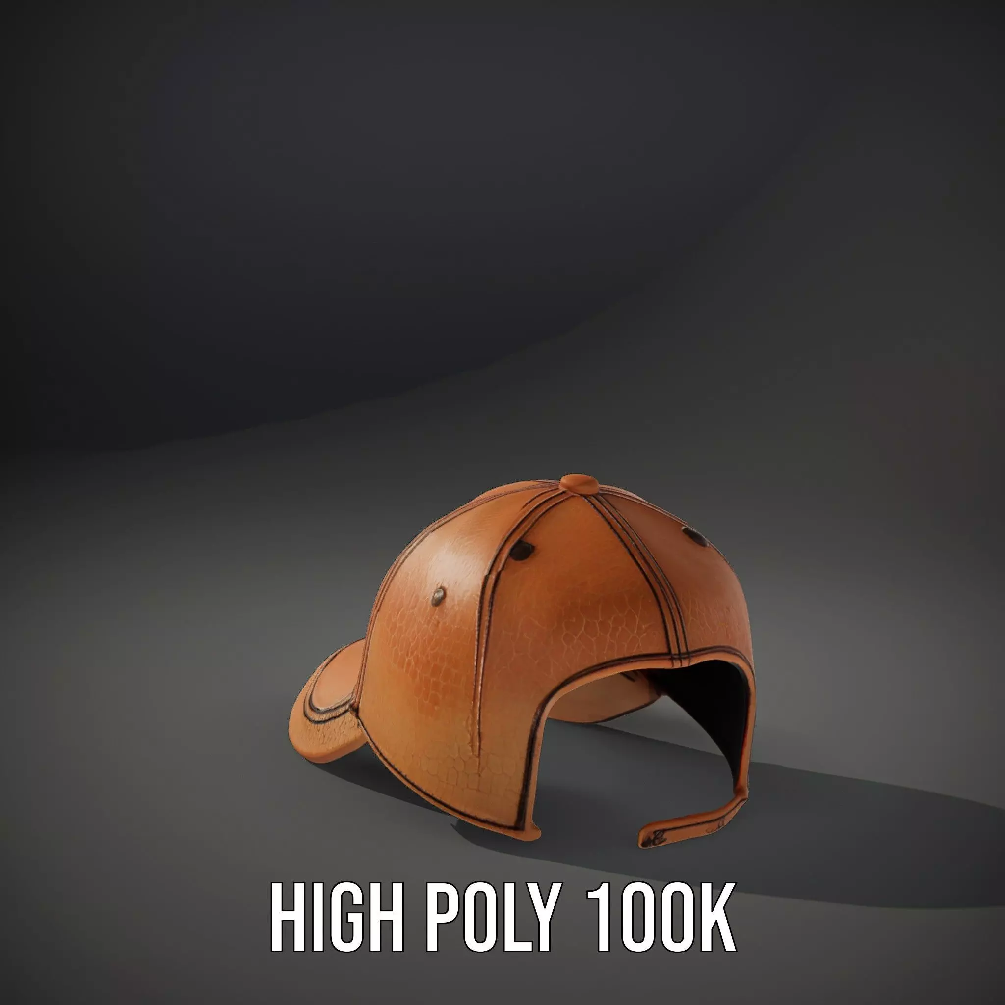 Textured Leather Cap model pack Low-poly 3D model_10