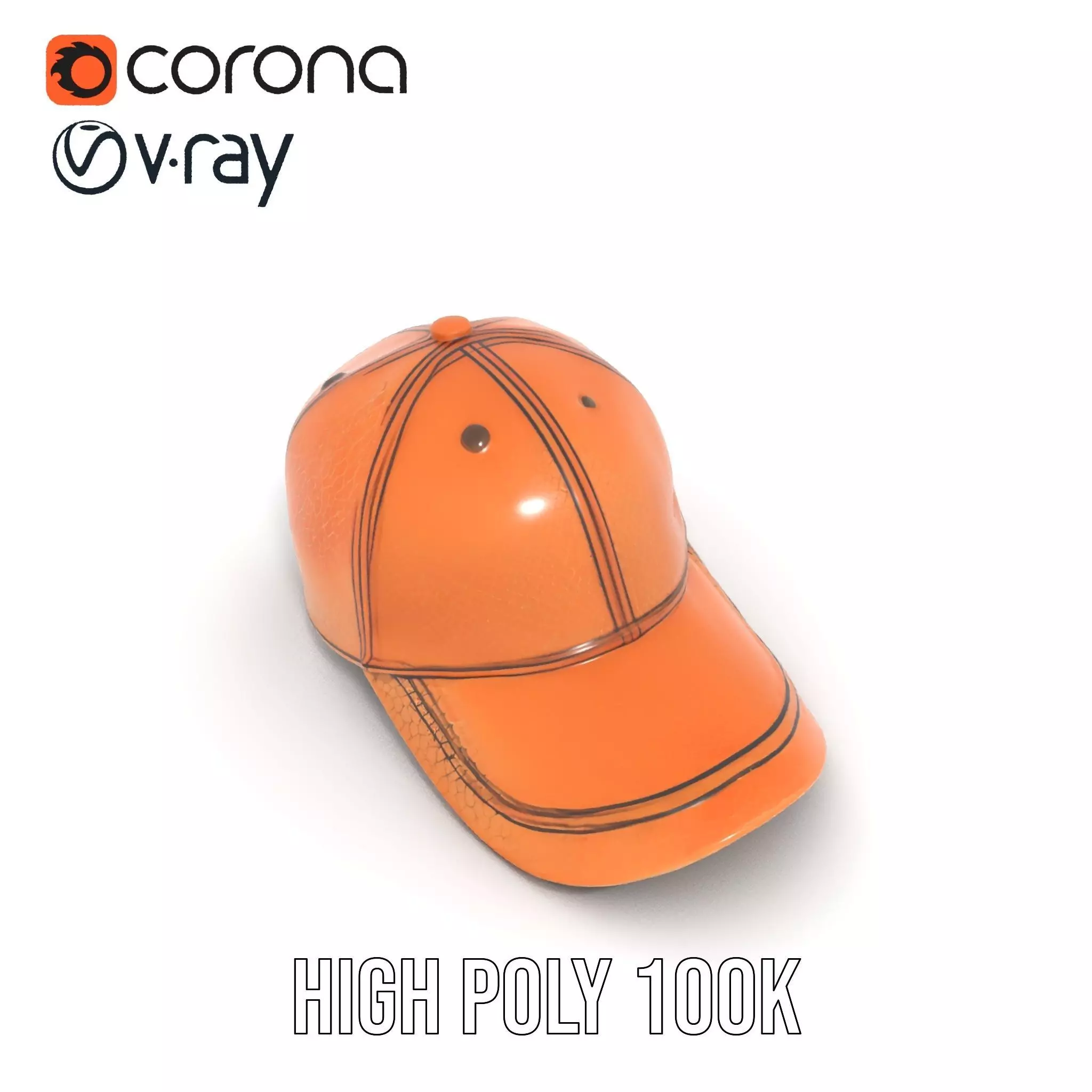 Textured Leather Cap model pack Low-poly 3D model_31