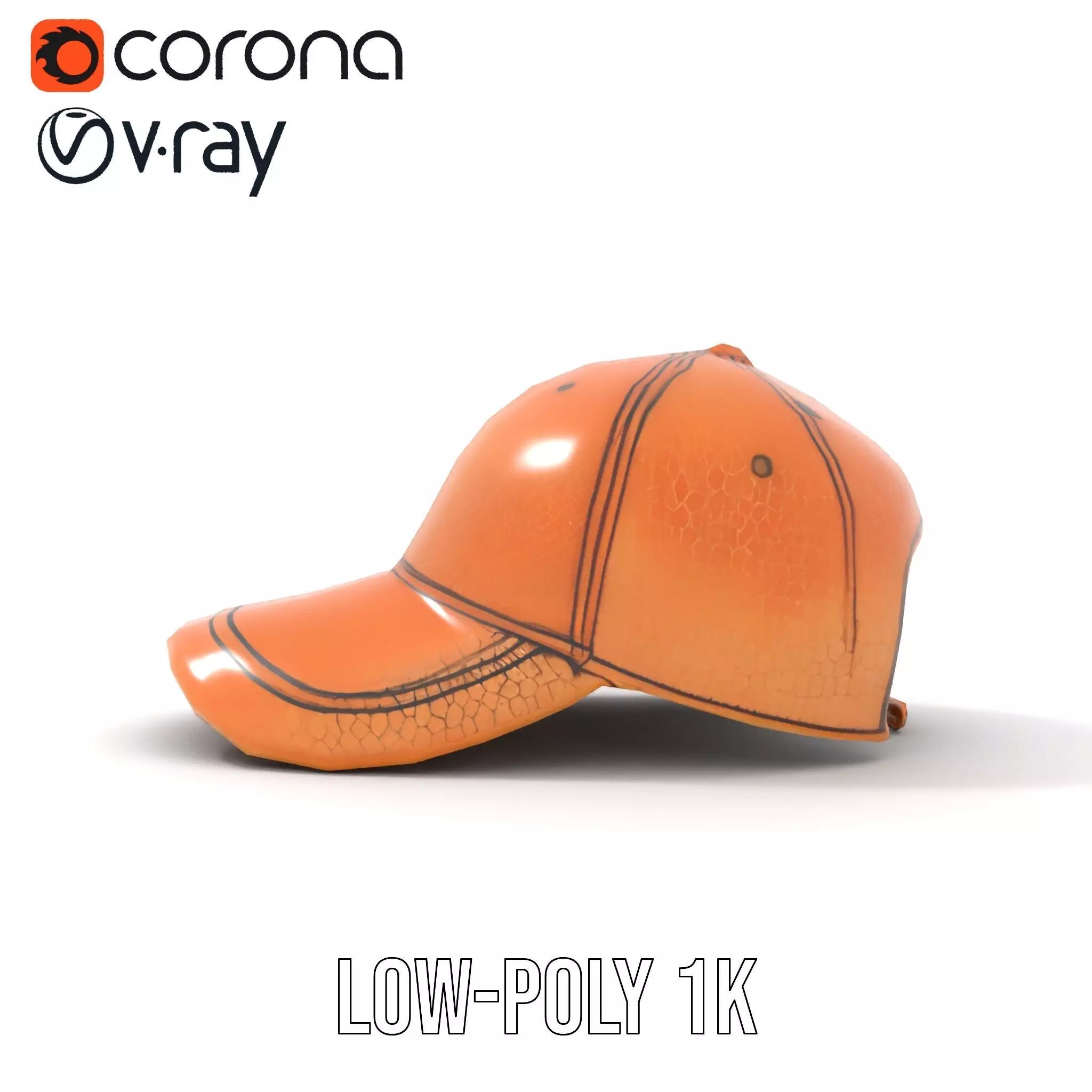 Textured Leather Cap model pack Low-poly 3D model_9