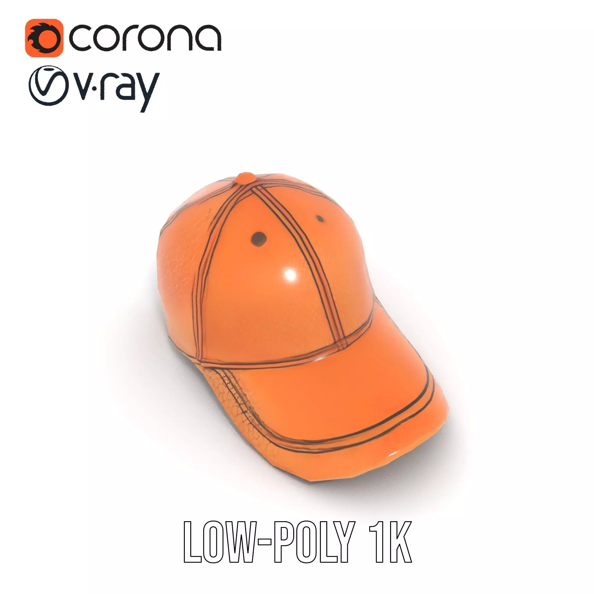 Textured Leather Cap model pack Low-poly 3D model_7