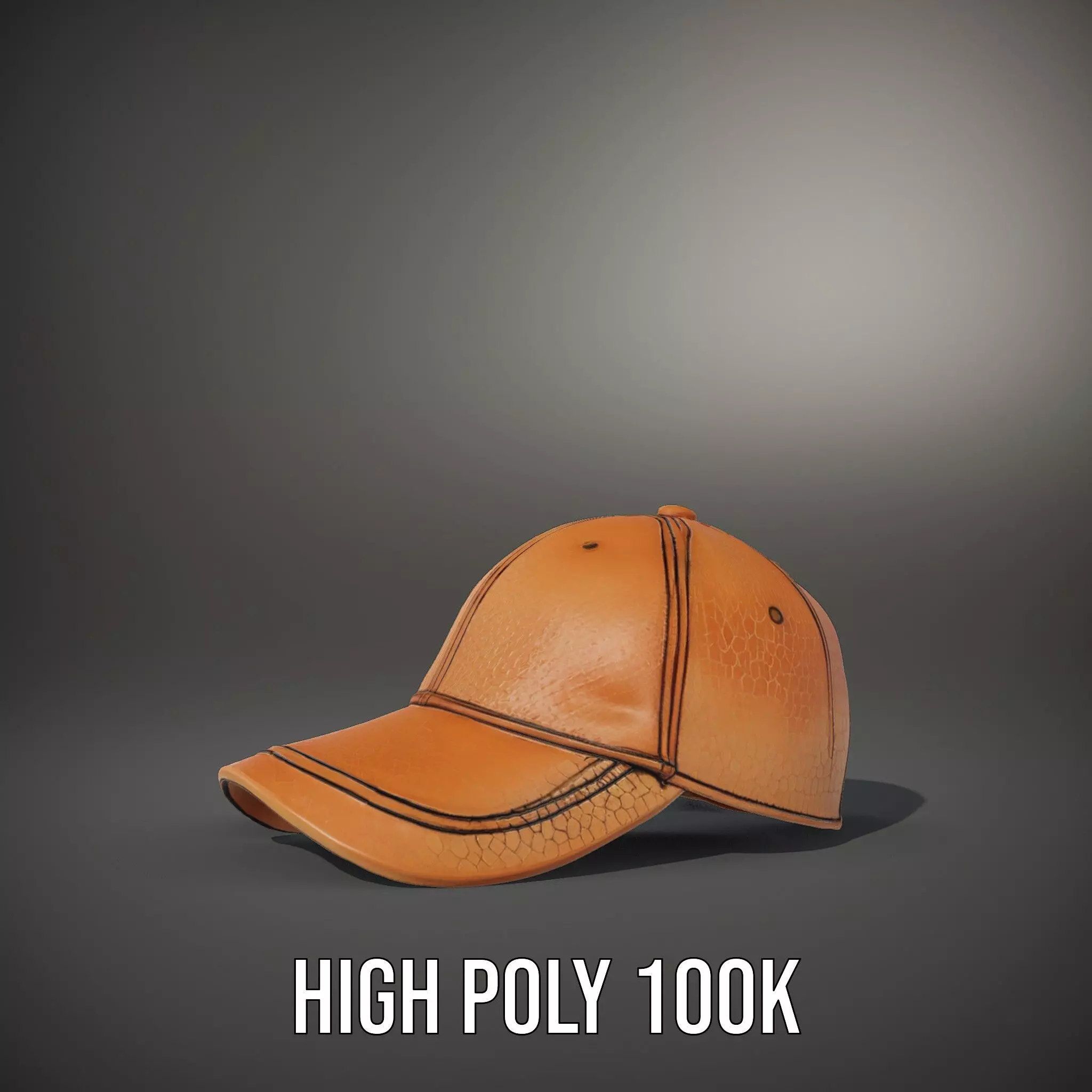 Textured Leather Cap model pack Low-poly 3D model_8