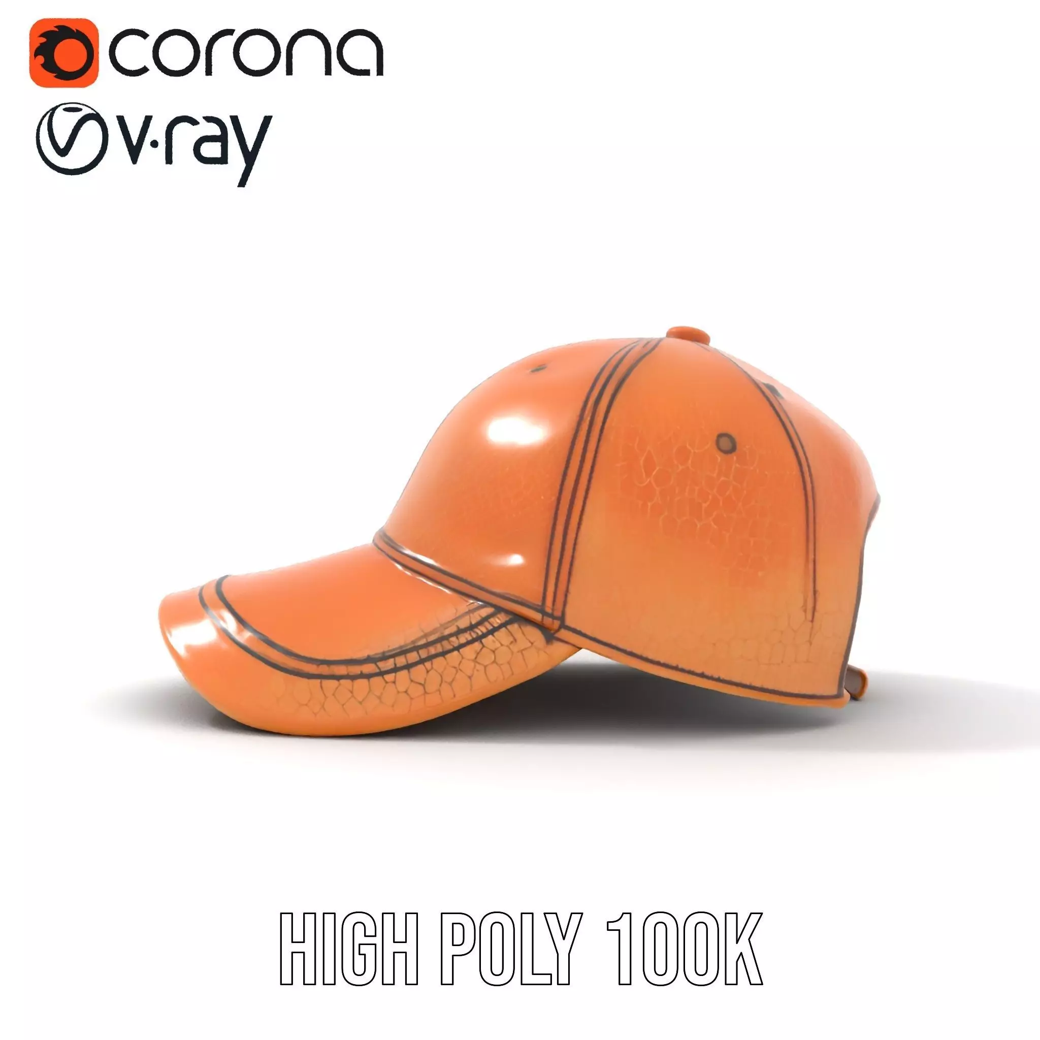 Textured Leather Cap model pack Low-poly 3D model_19