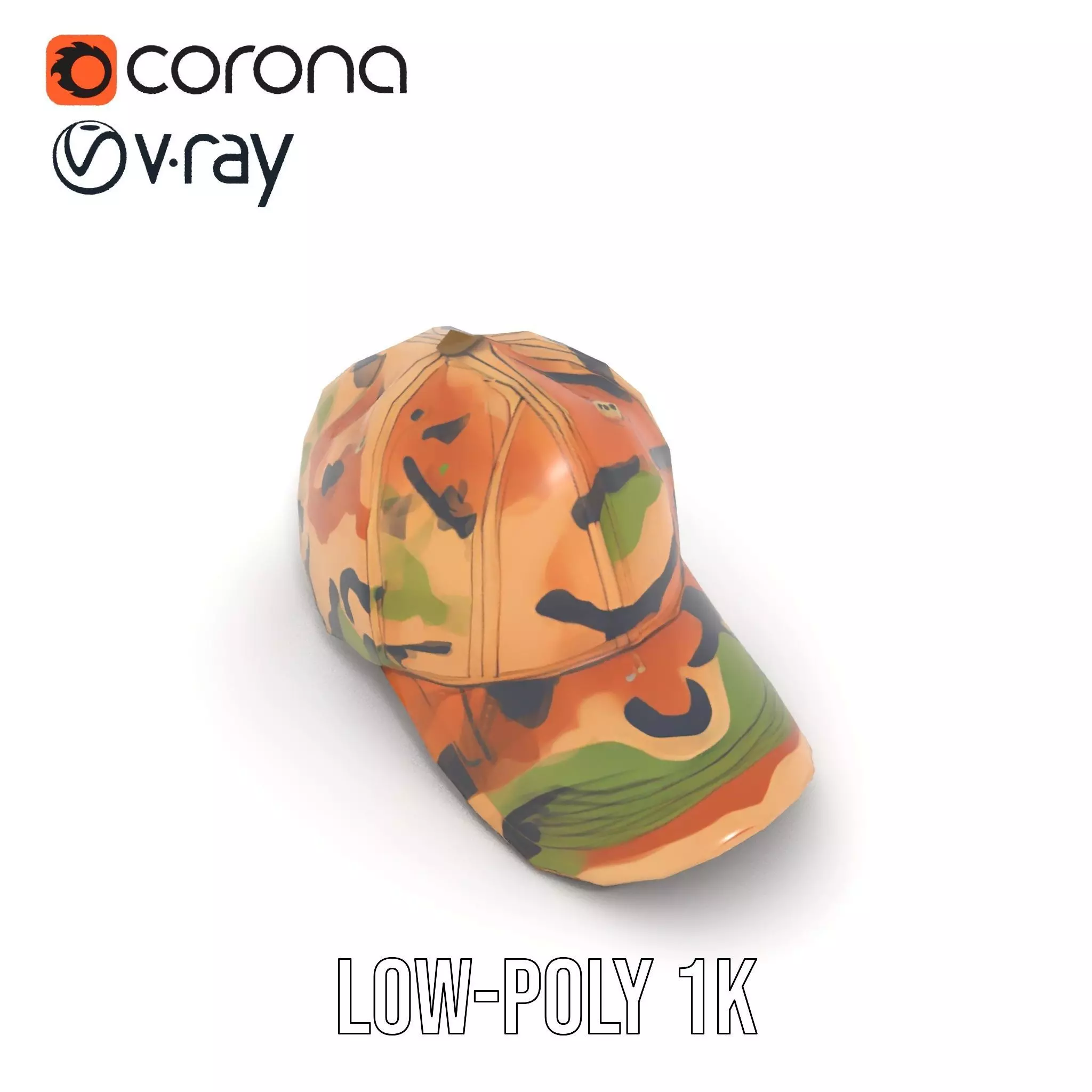 Camouflage Baseball Cap model pack Low-poly 3D model_16