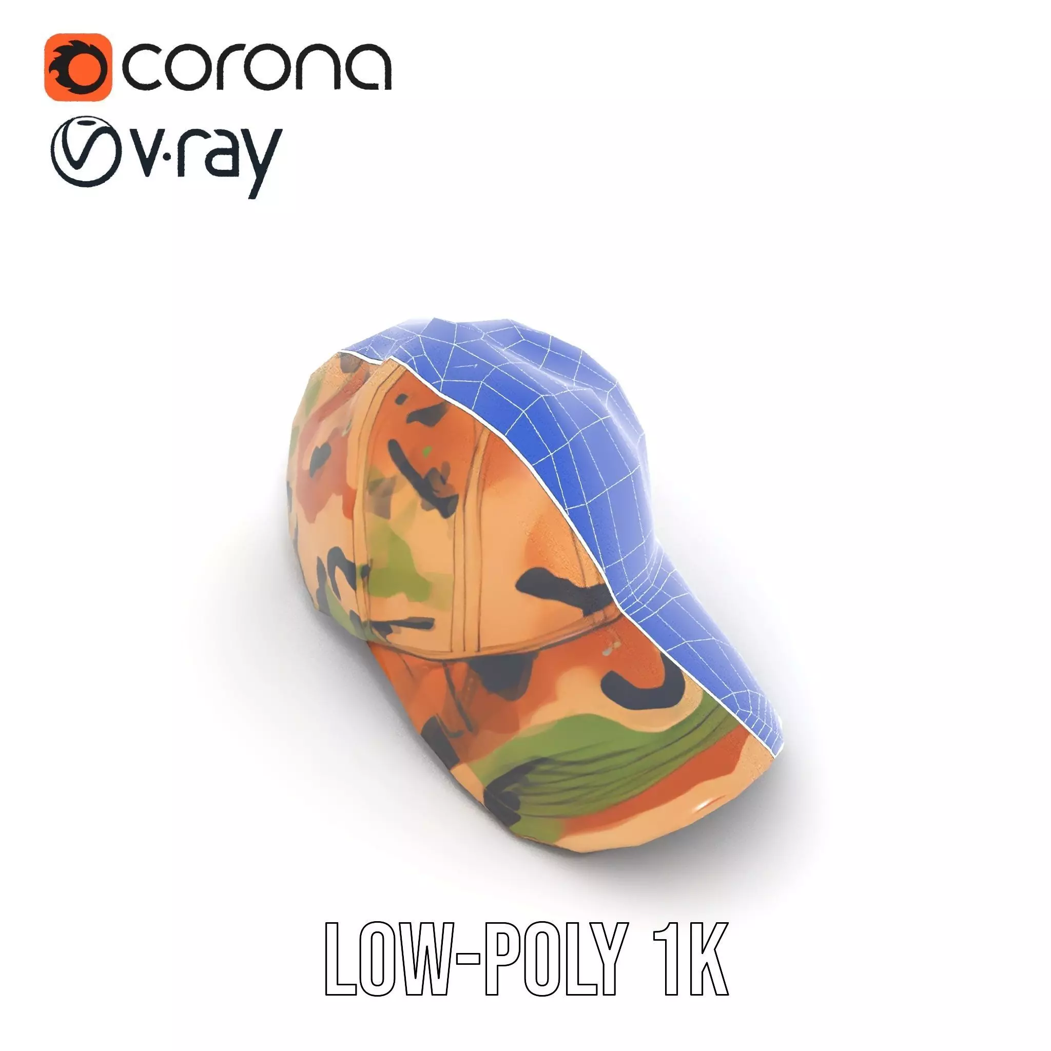 Camouflage Baseball Cap model pack Low-poly 3D model_25
