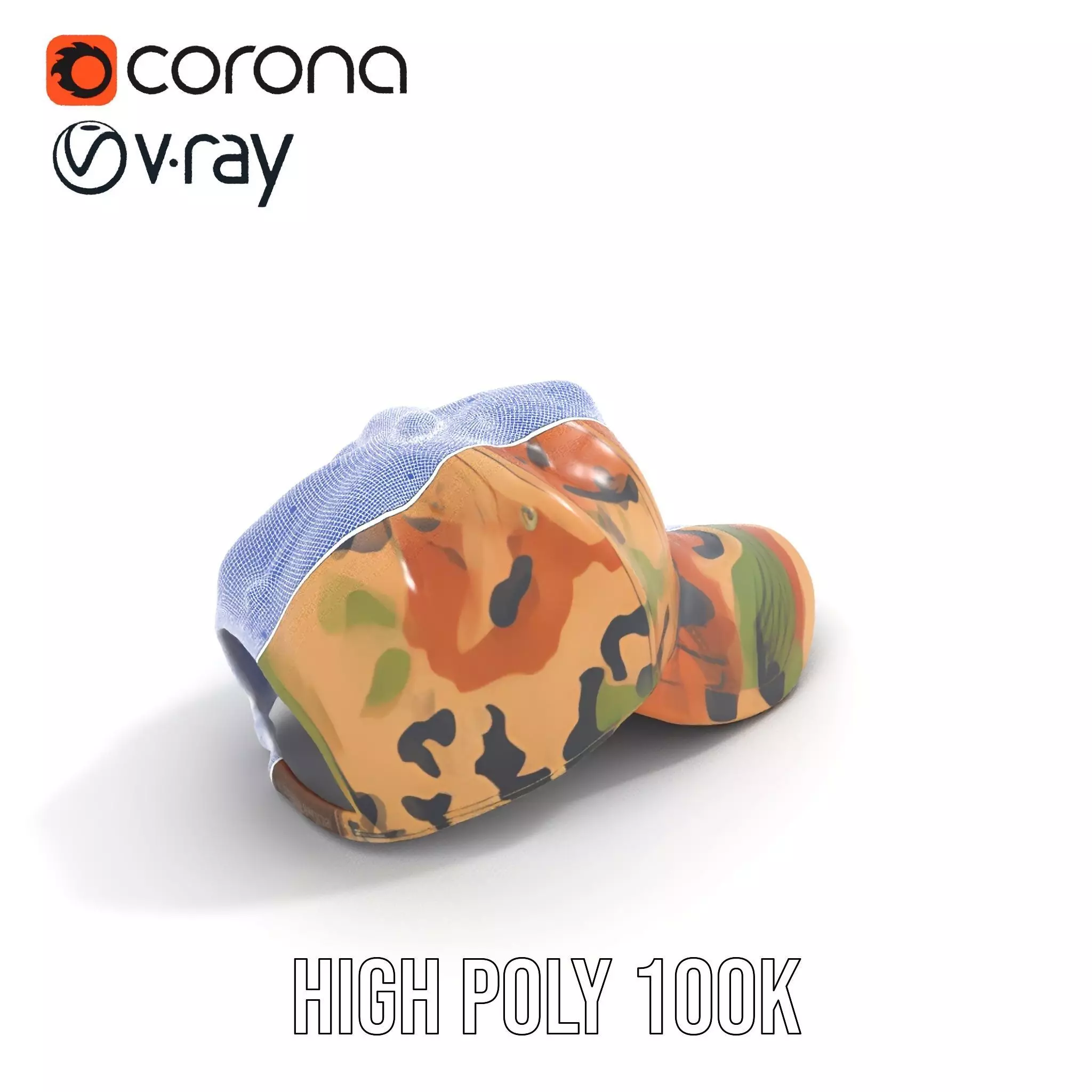 Camouflage Baseball Cap model pack Low-poly 3D model_34