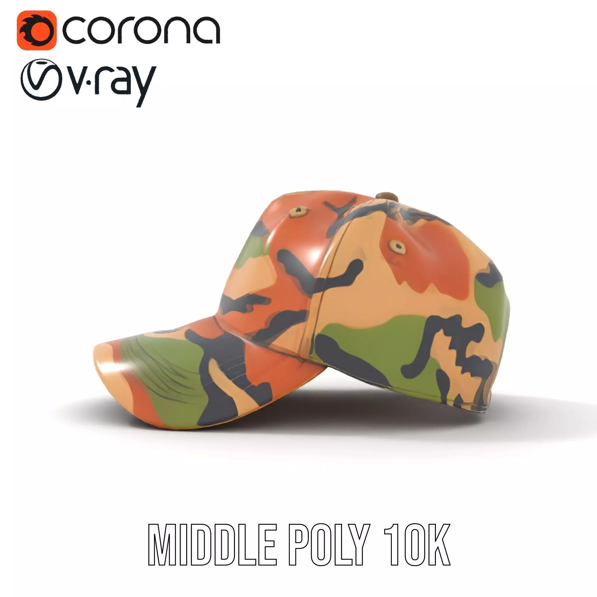 Camouflage Baseball Cap model pack Low-poly 3D model_21