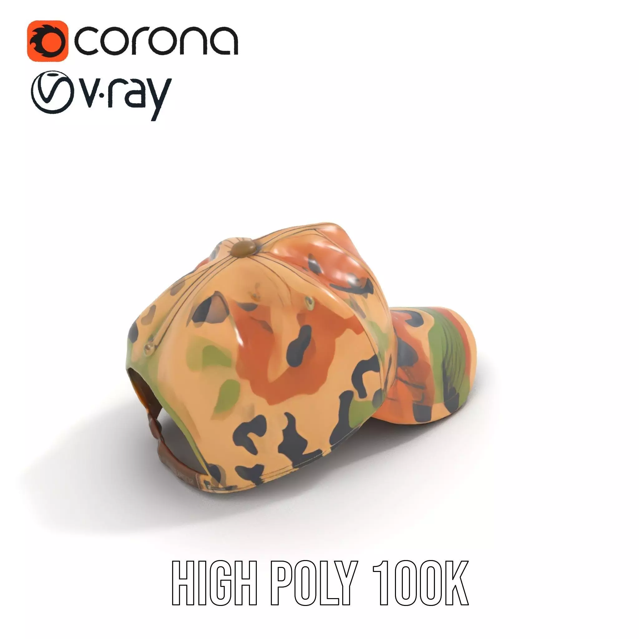 Camouflage Baseball Cap model pack Low-poly 3D model_17