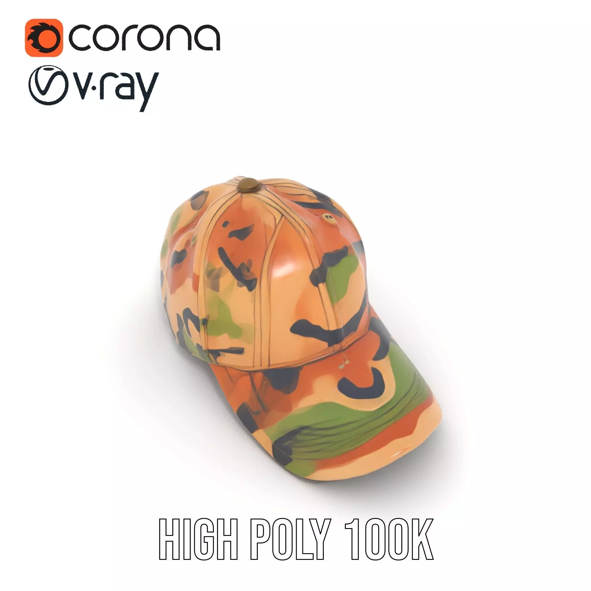 Camouflage Baseball Cap model pack Low-poly 3D model_20