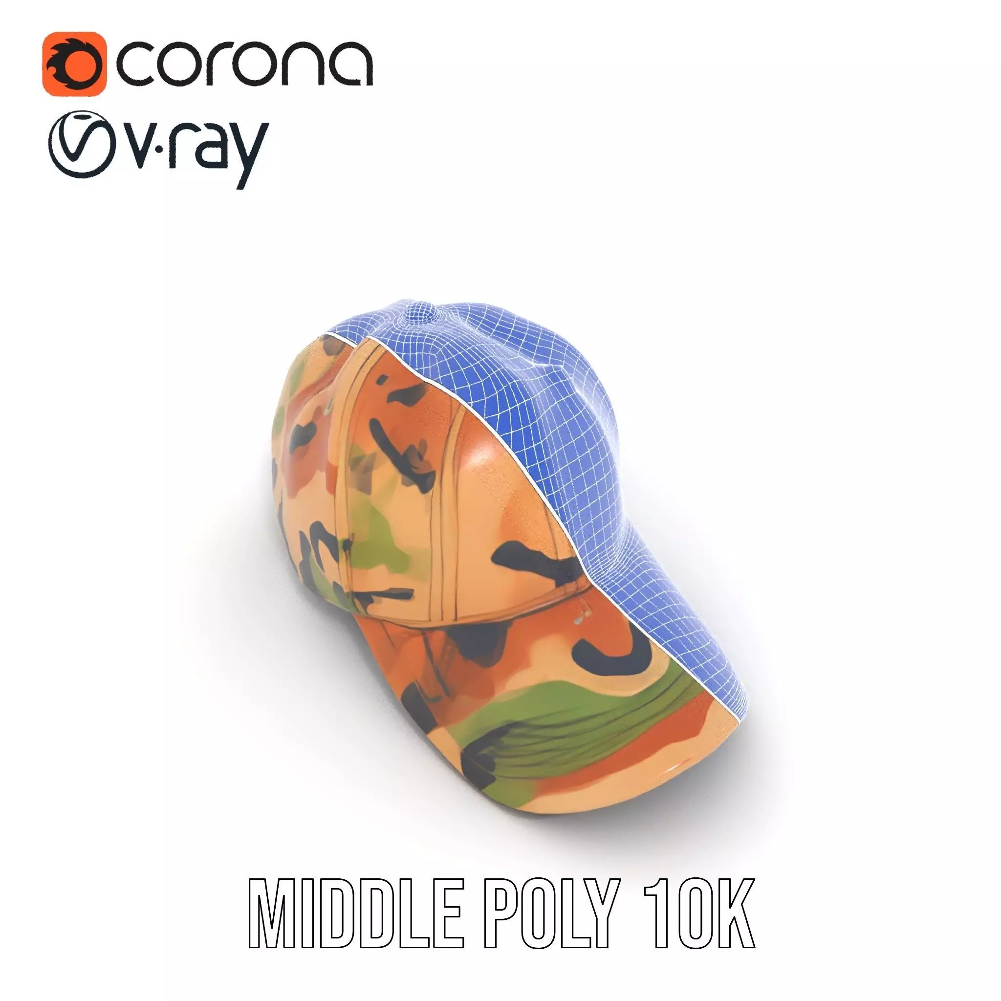 Camouflage Baseball Cap model pack Low-poly 3D model_13