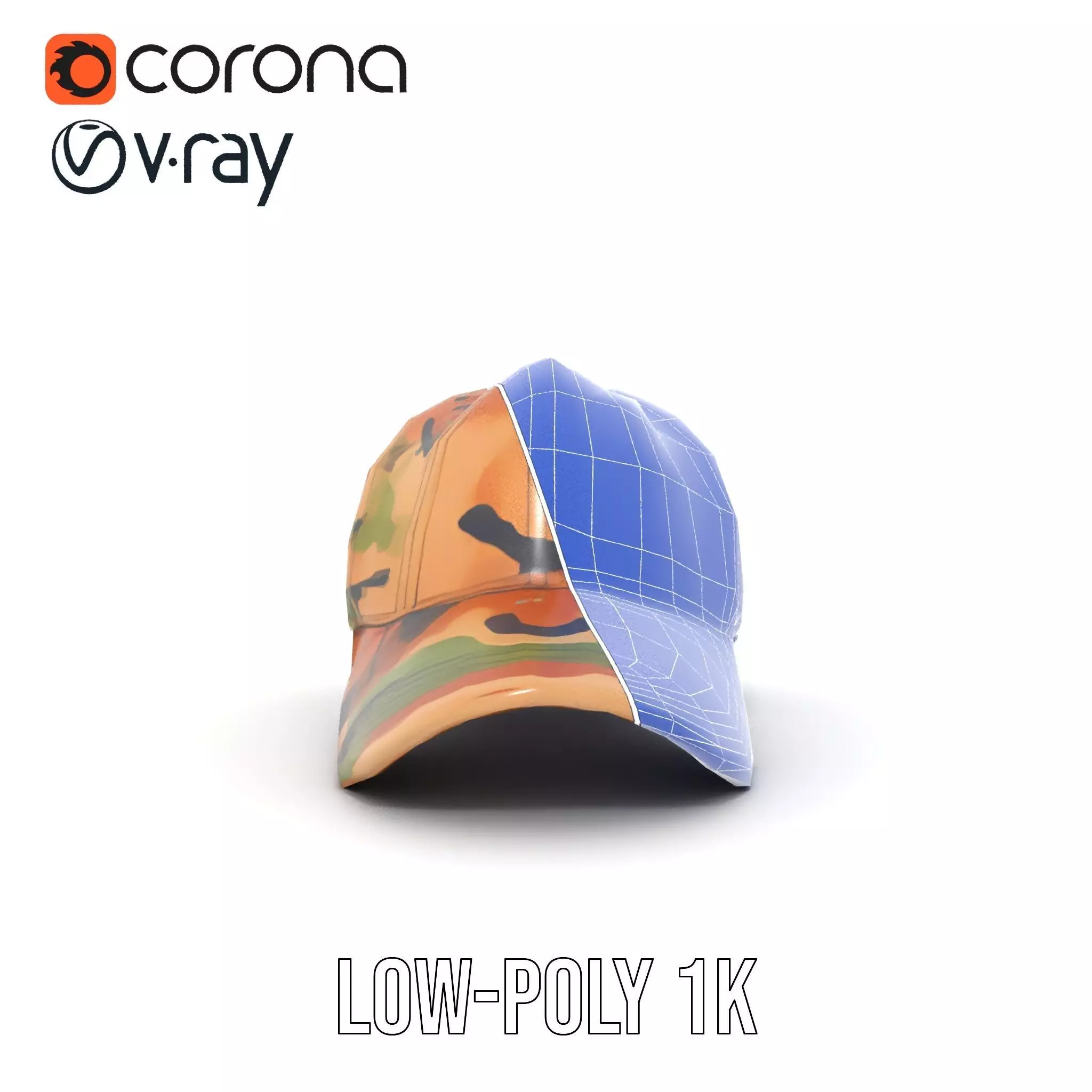 Camouflage Baseball Cap model pack Low-poly 3D model_28
