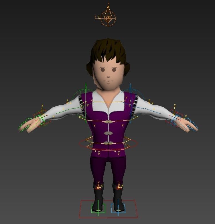 Medieval character trader 2 Low-poly 3D model_8