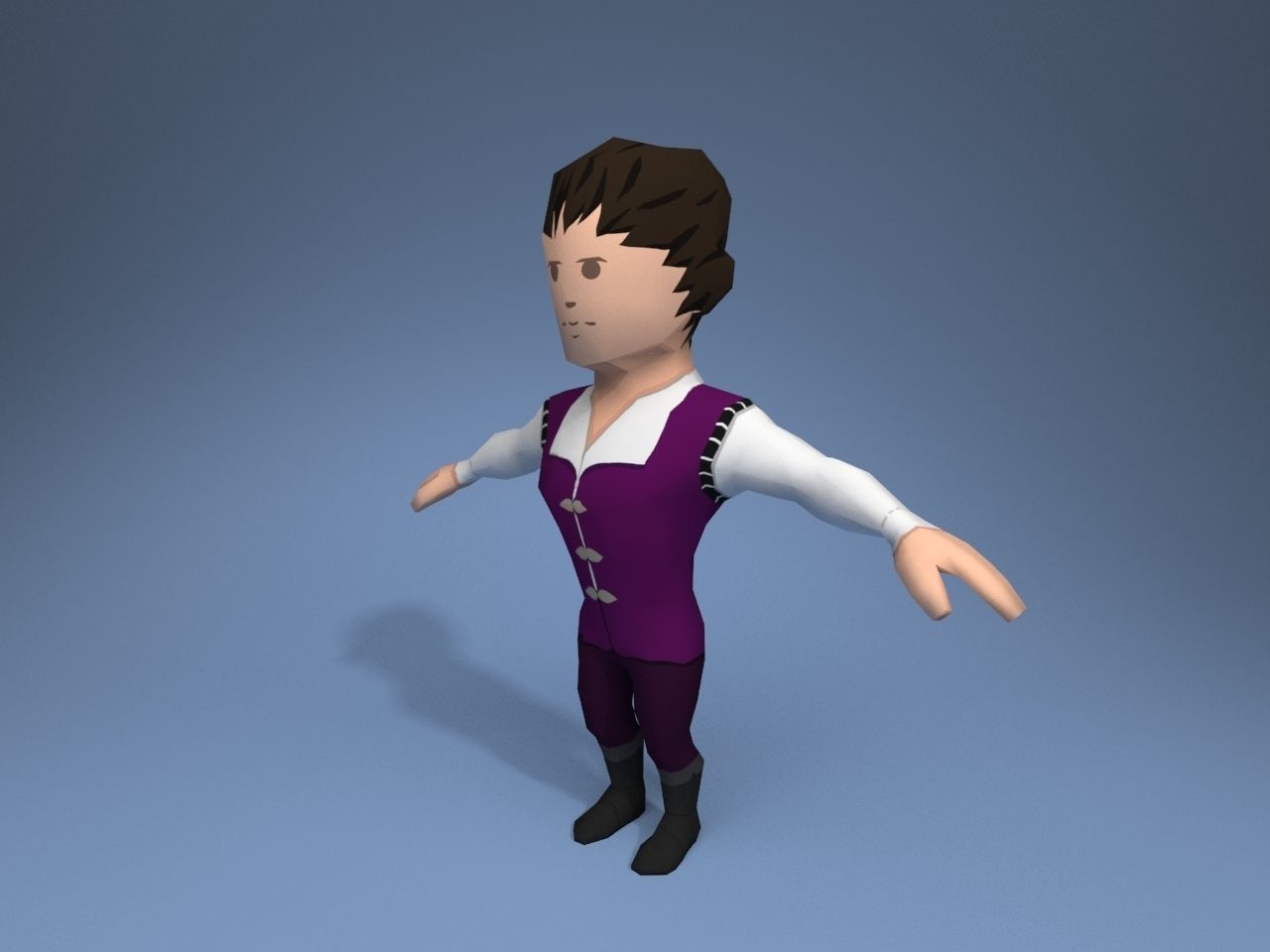 Medieval character trader 2 Low-poly 3D model_2