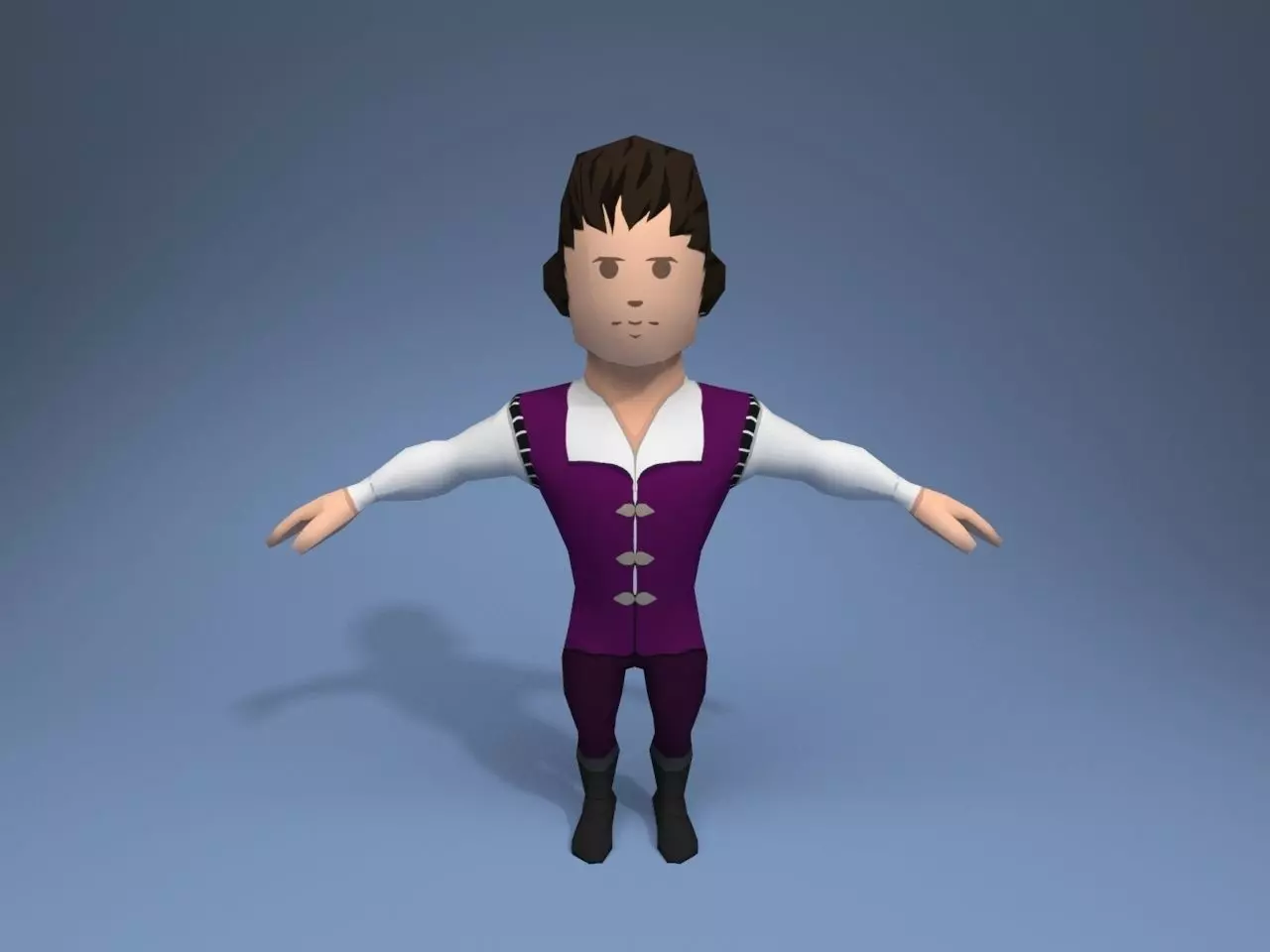 Medieval character trader 2 Low-poly 3D model_0