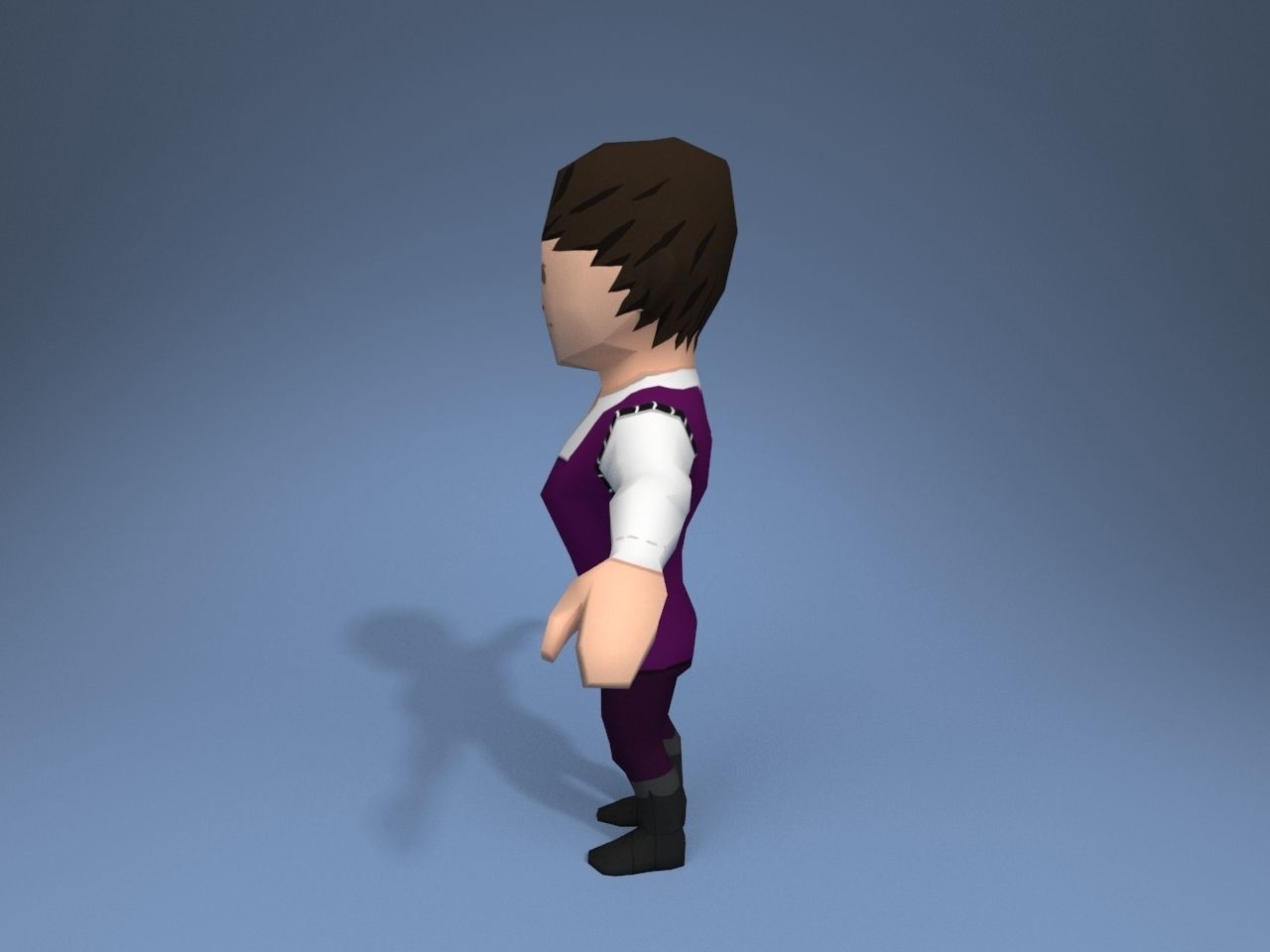 Medieval character trader 2 Low-poly 3D model_3