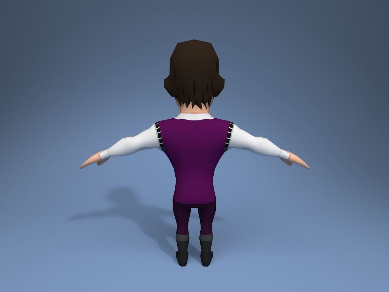 Medieval character trader 2 Low-poly 3D model_5